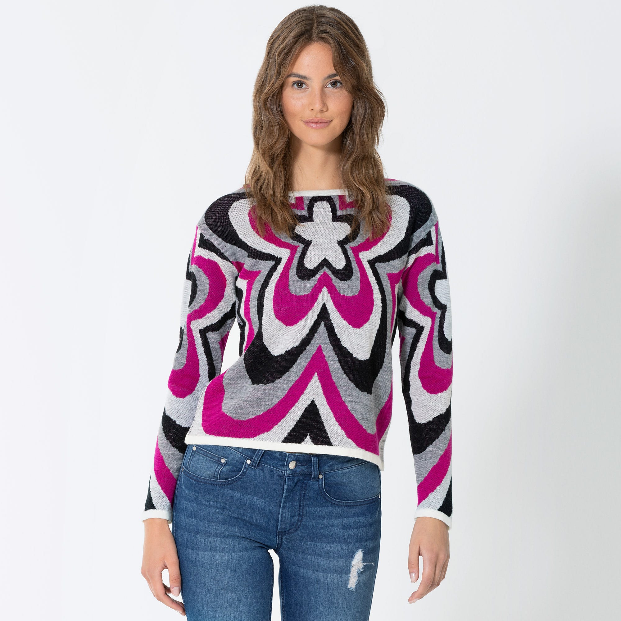 Damen-Pullover mit Blumendesign