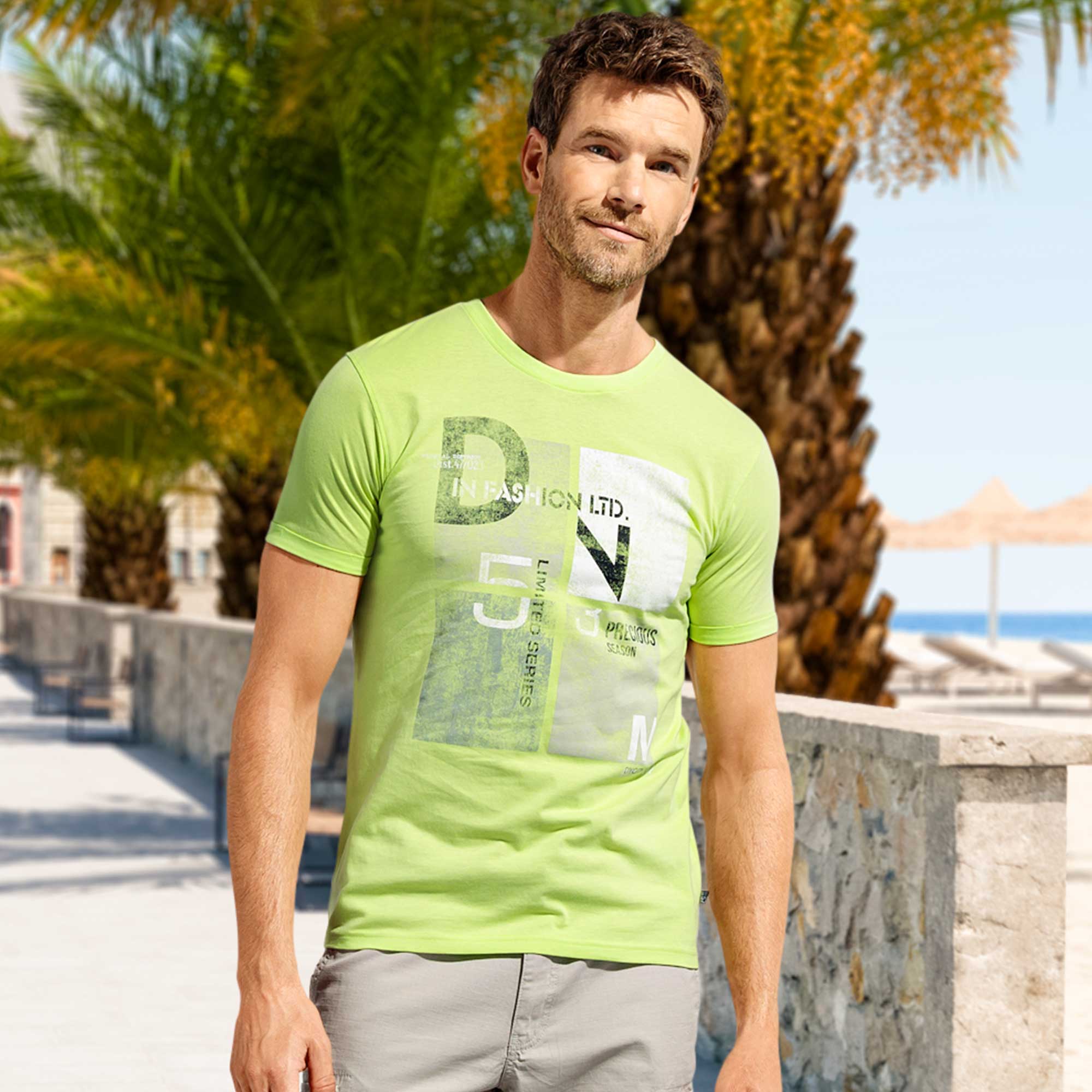 Herren-T-Shirt mit modernem Frontaufdruck