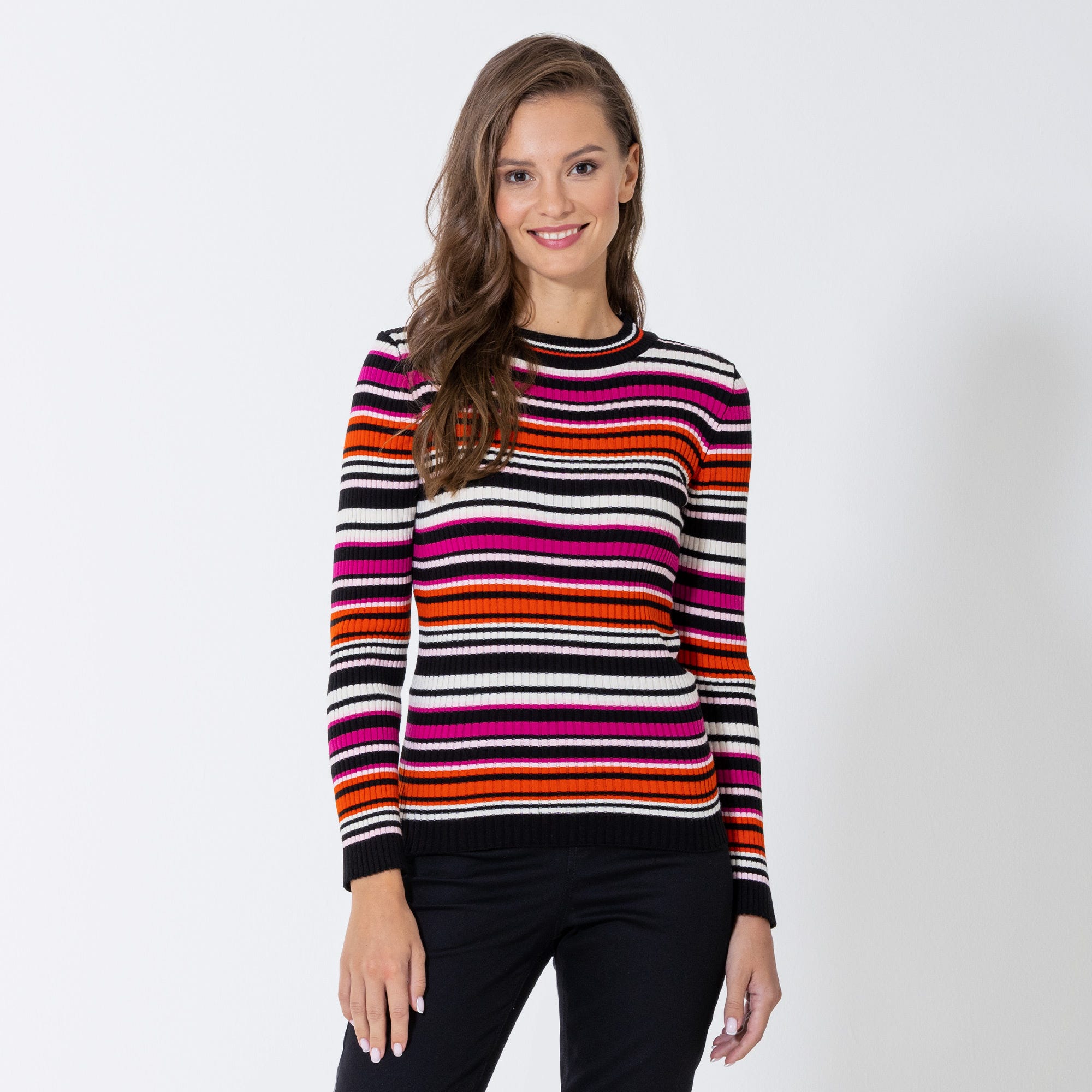 Damen-Pullover mit Ringelmuster