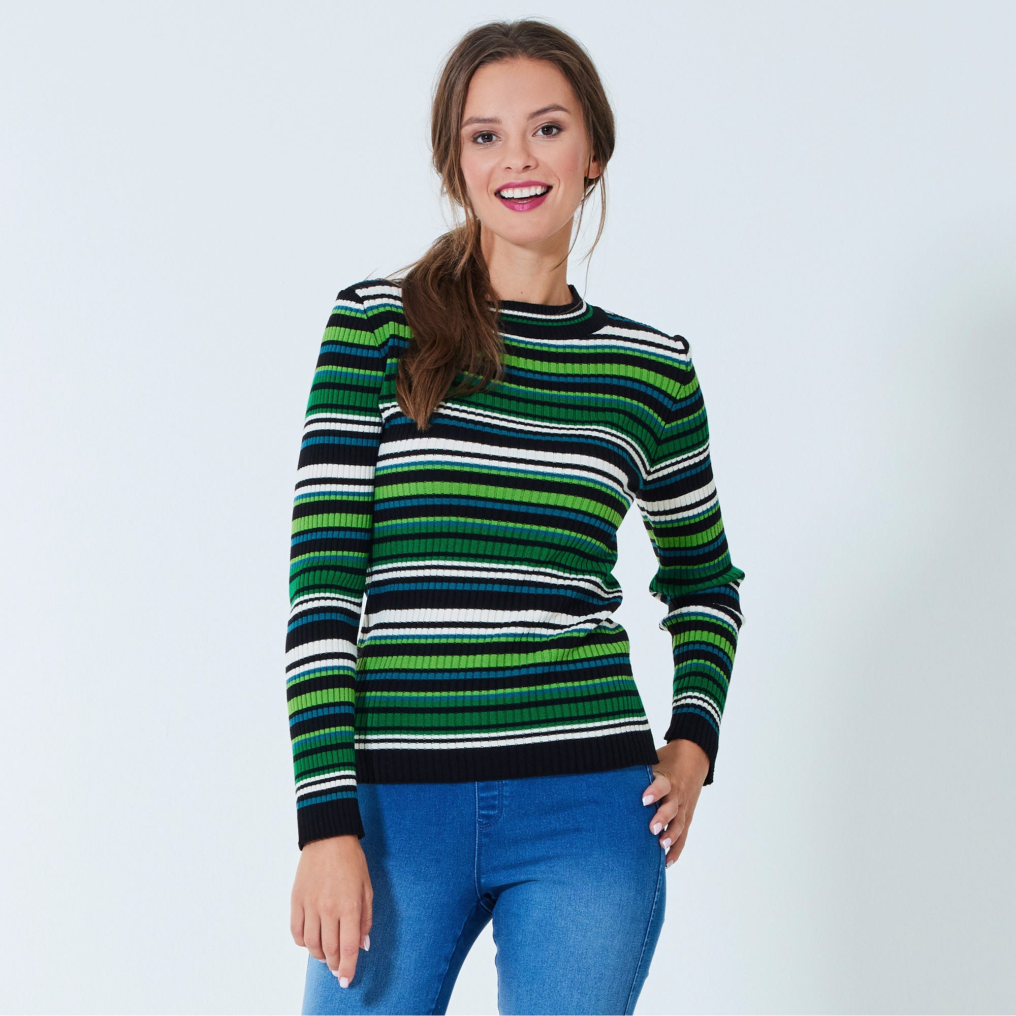 Damen-Pullover mit Ringelmuster