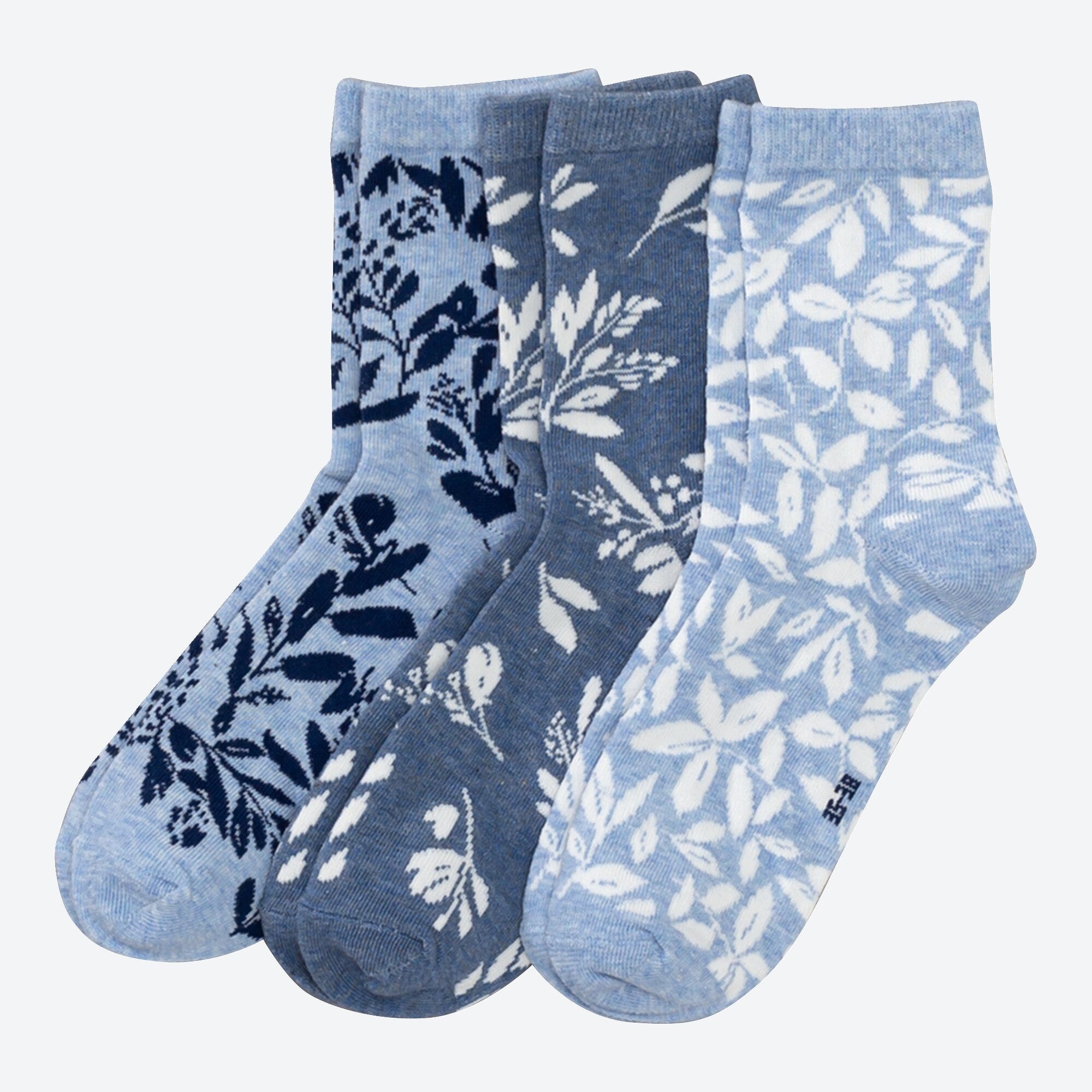 Damen-Socken mit Blumenmuster, 3er-Pack