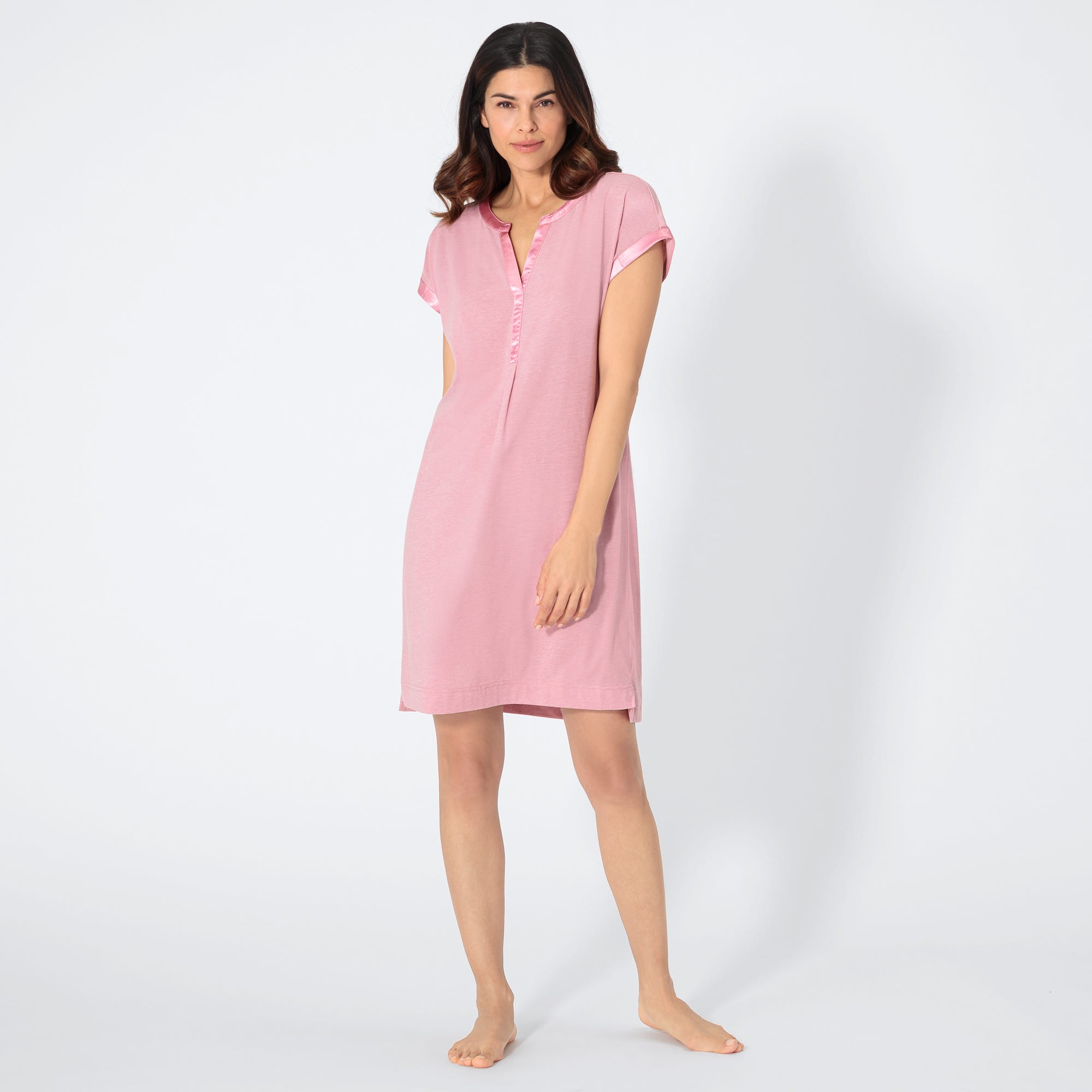 Damen-Nachthemd mit Satin-Zierband