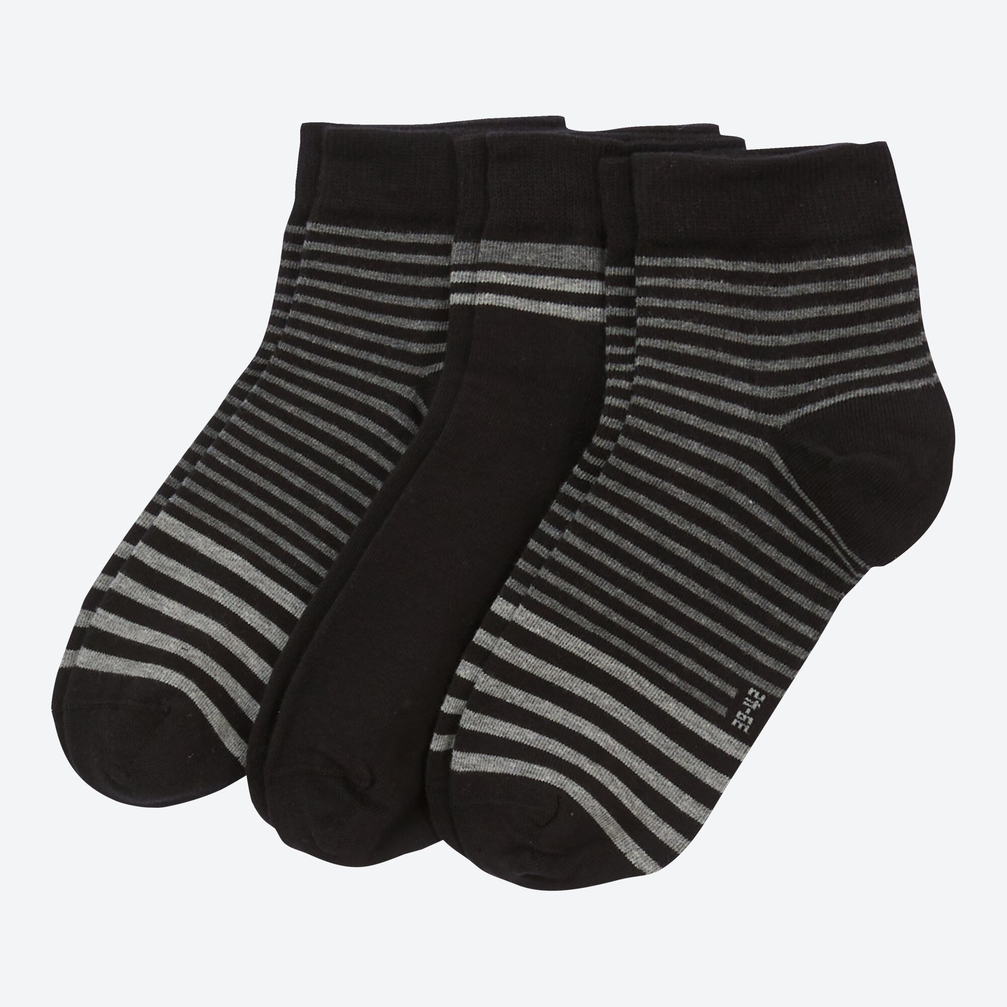 Herren-Kurzschaft-Socken mit Streifendesign, 3er-Pack