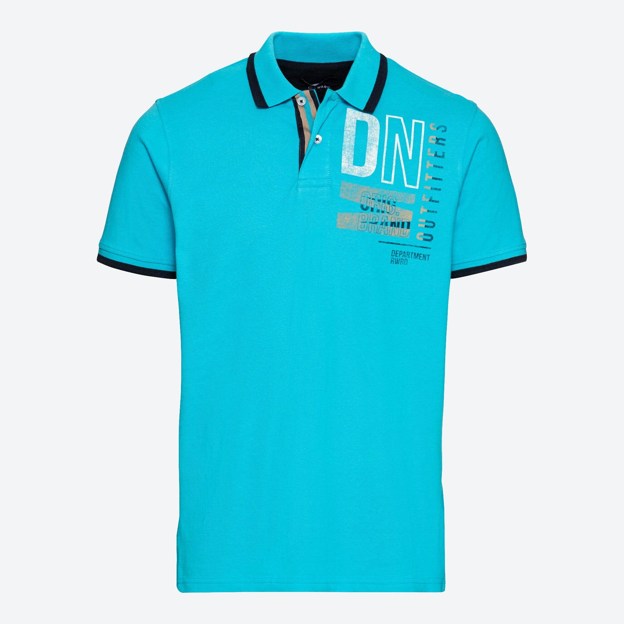Herren-Poloshirt mit Kontrast-Streifen