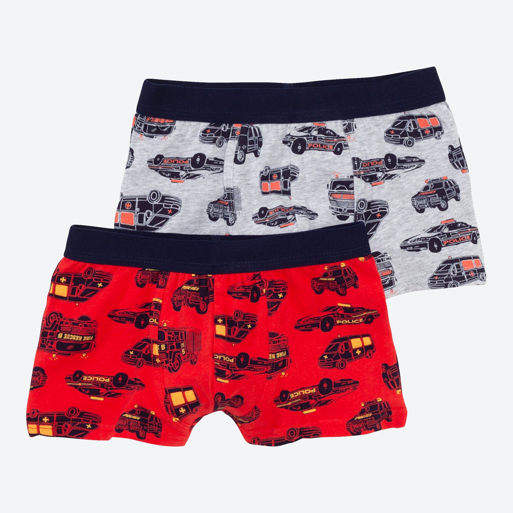 Jungen-Retroshorts mit Rettungsfahrzeugen, 2er-Pack