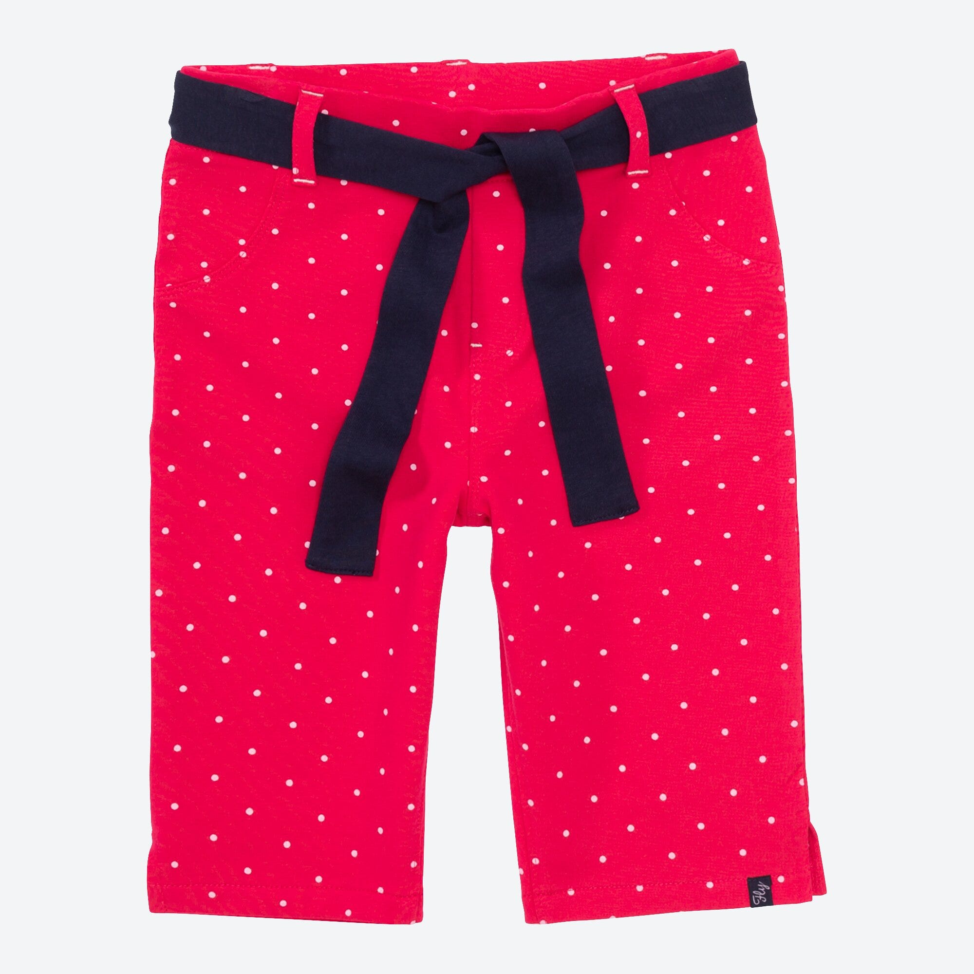 Mädchen-Sweat-Caprihose mit Gürtel