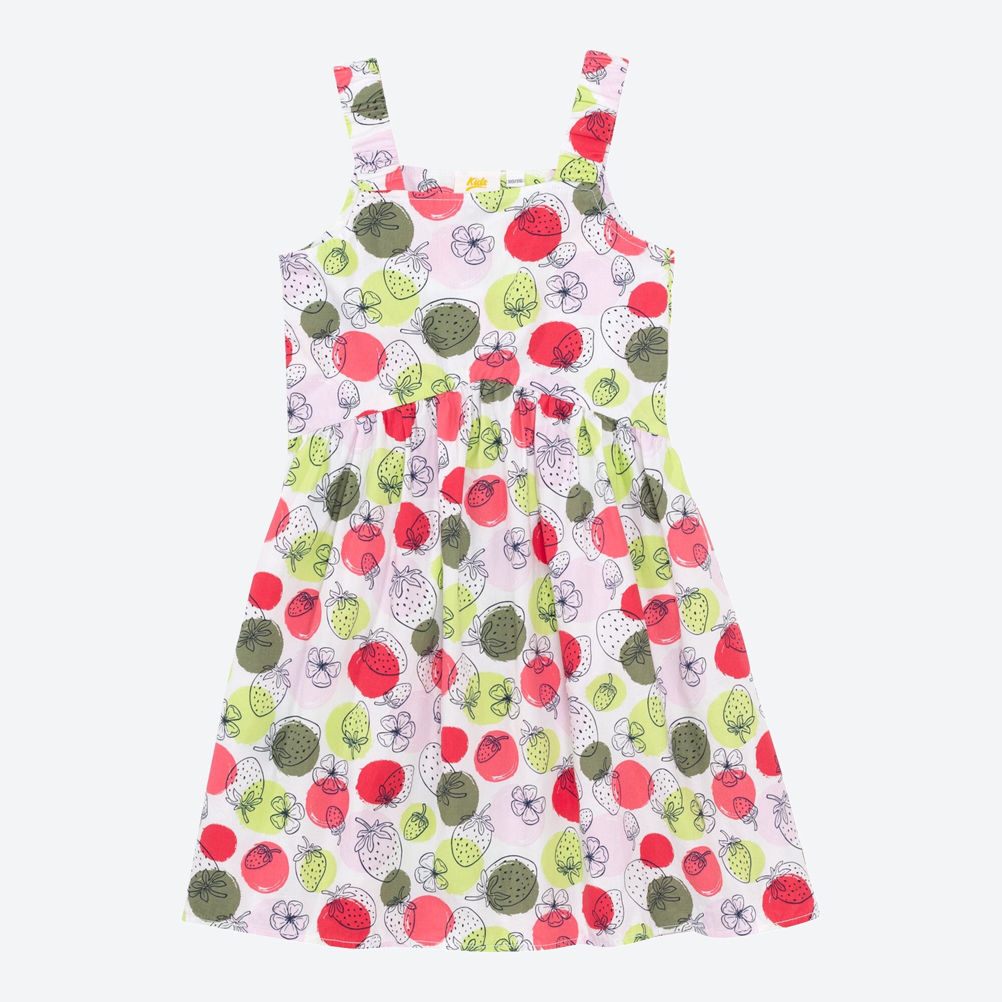 Mädchen-Kleid mit Erdbeer-Muster