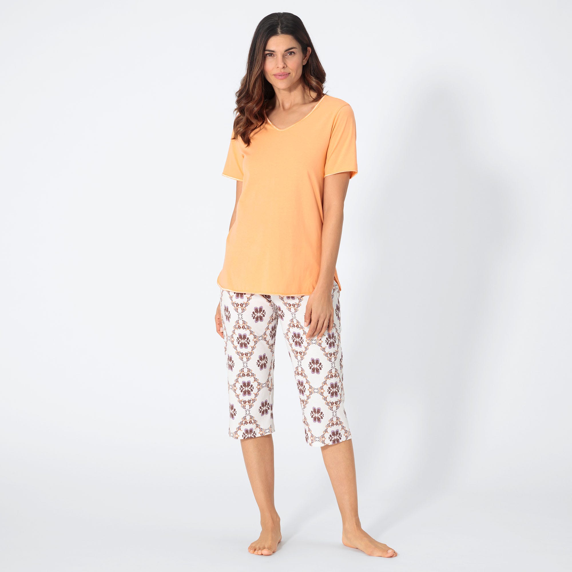 Damen-Shorty mit Ornament-Muster, 2-teilig