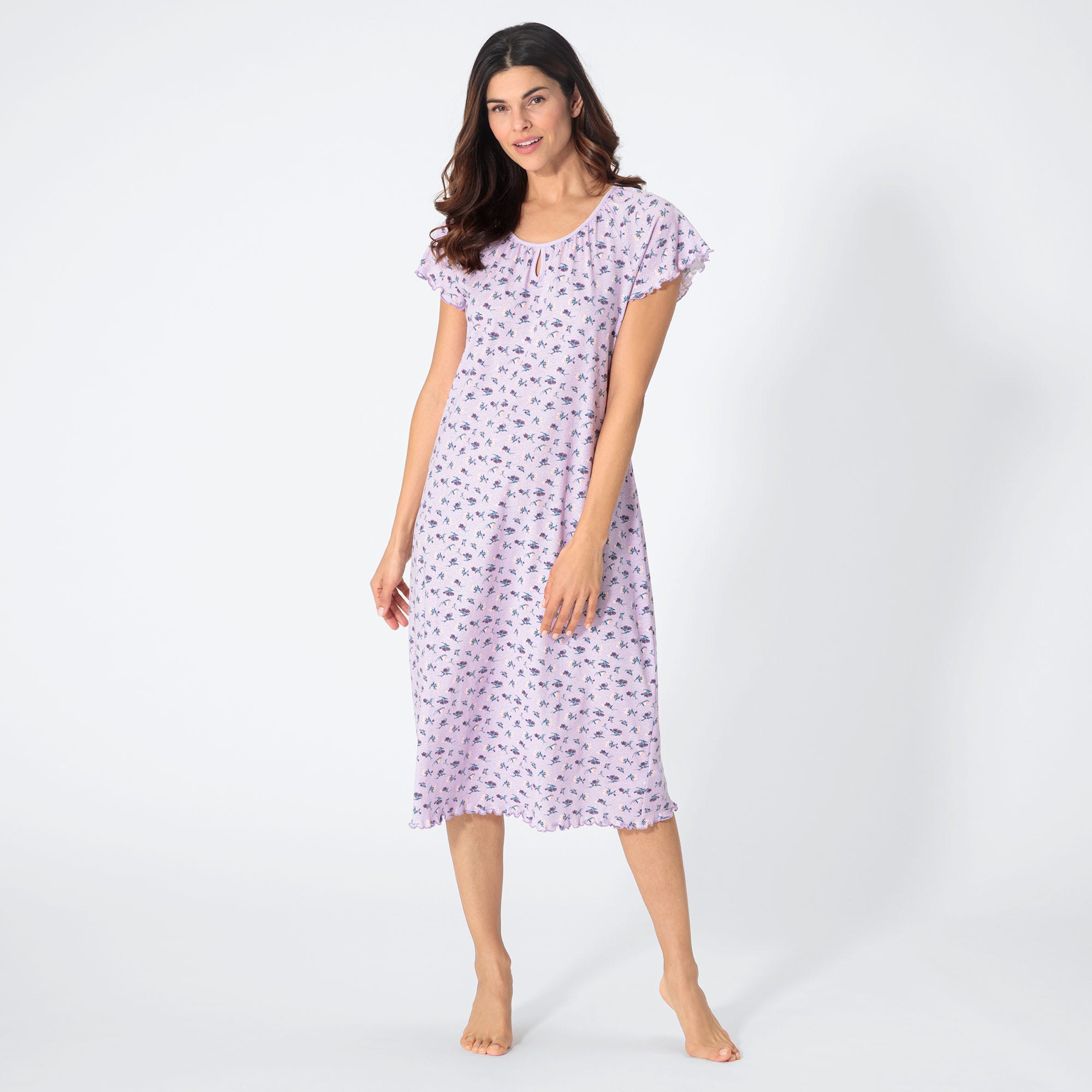 Damen-Nachthemd mit Blümchen-Muster