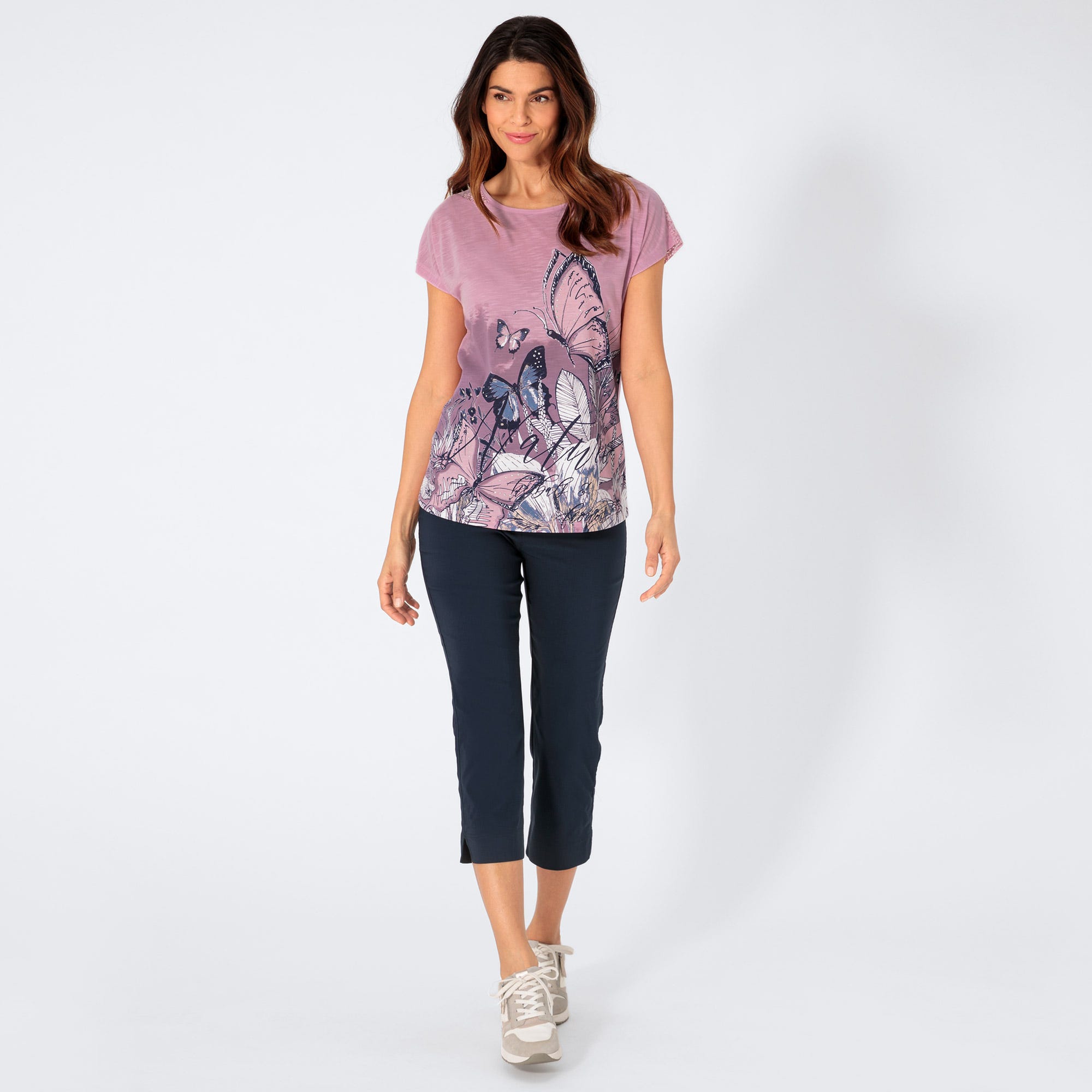 Damen-Bengalin-Hose mit Zierschlitz