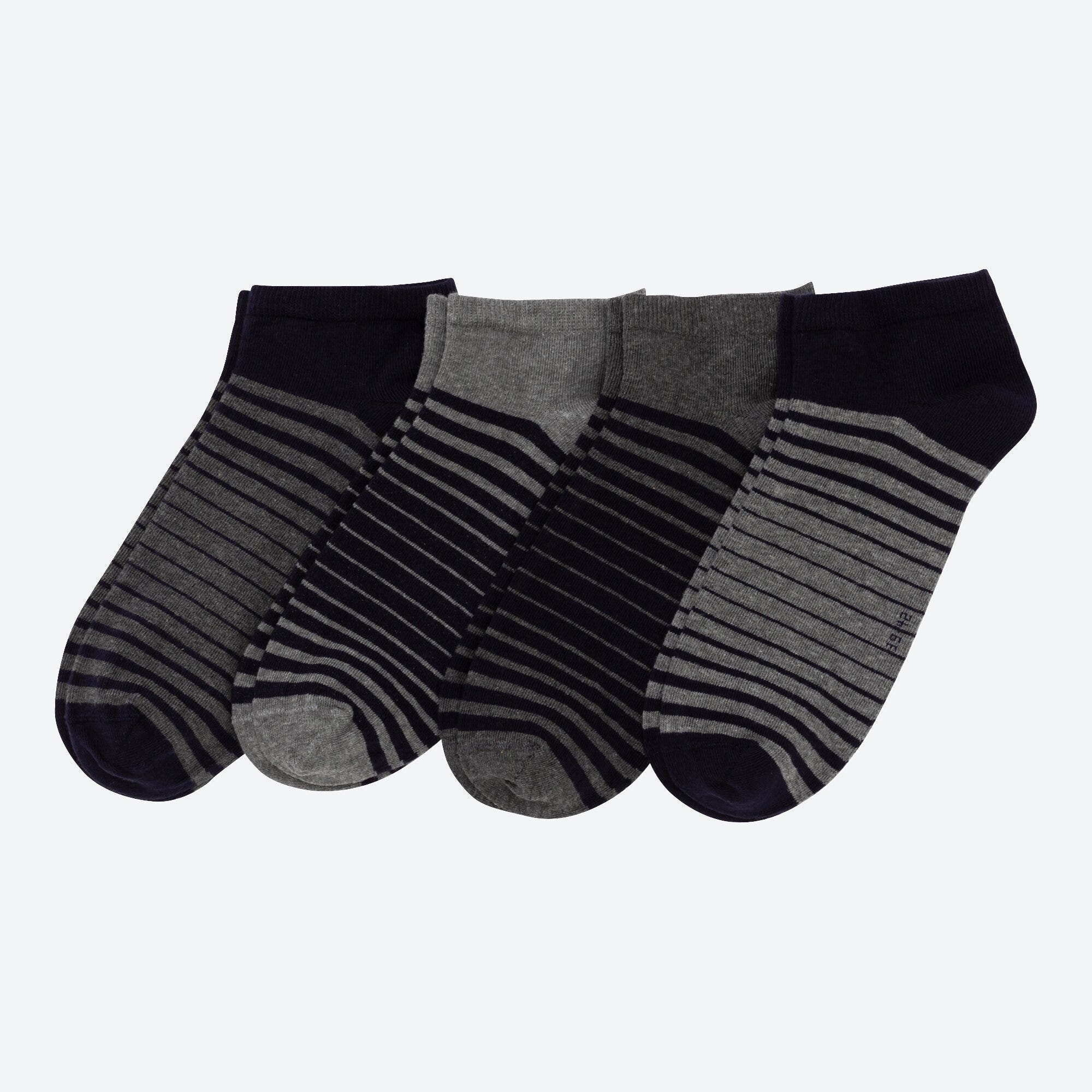 Herren-Sneaker-Socken mit Streifendesign, 4er-Pack