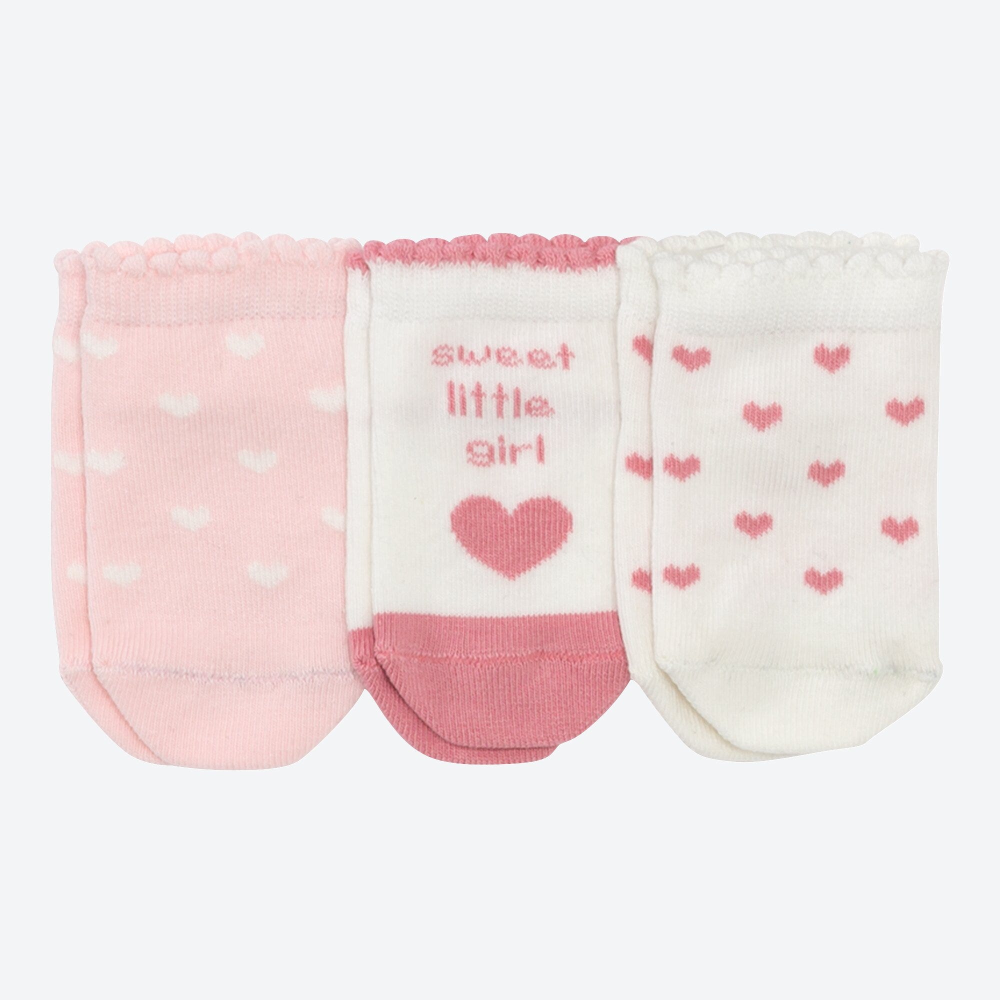 Baby-Mädchen-Sneaker-Socken mit Mäusezähnchen, 3er-Pack