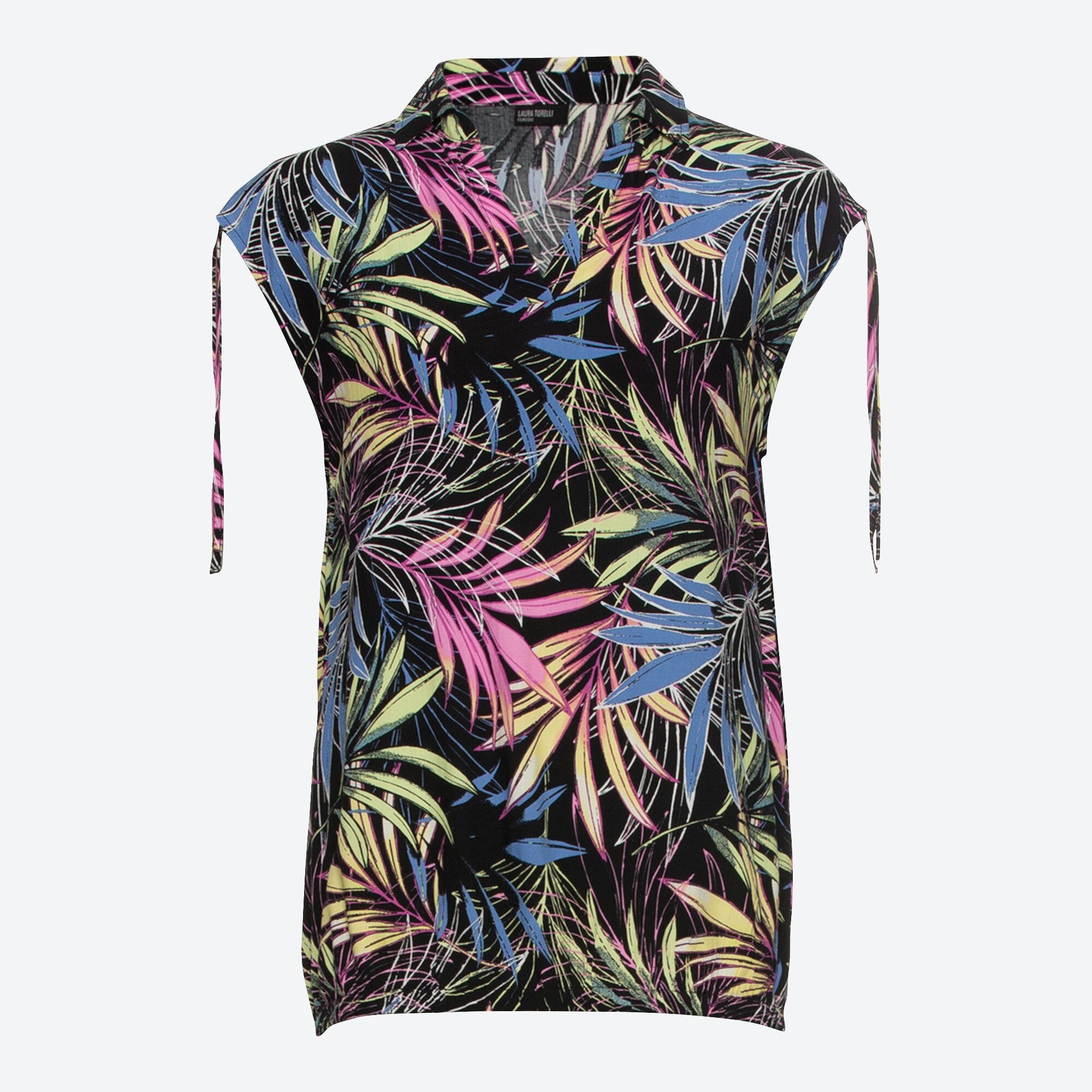Damen-Bluse mit Palmblatt-Muster
