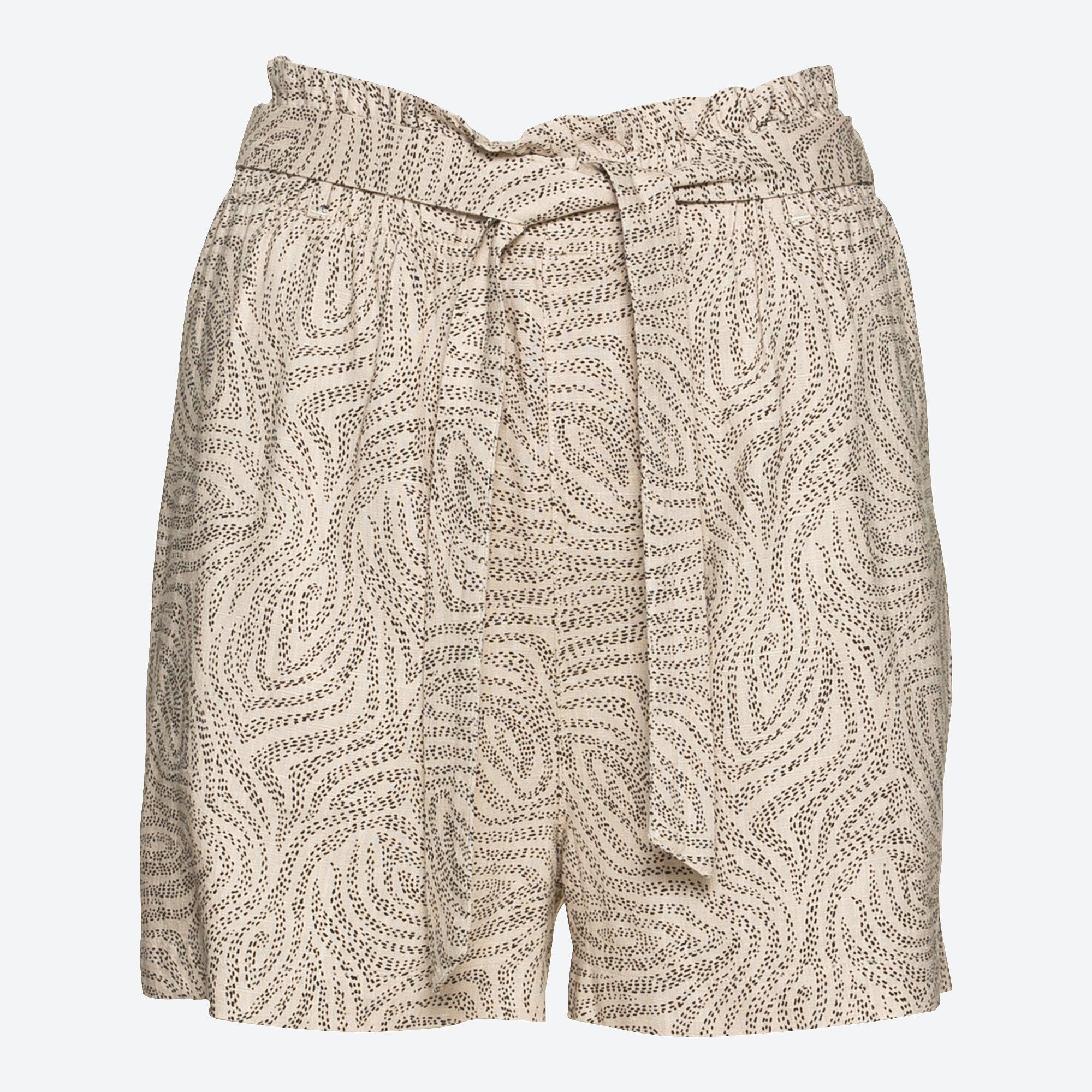 Damen-Shorts mit Leinen, mit Bindegürtel