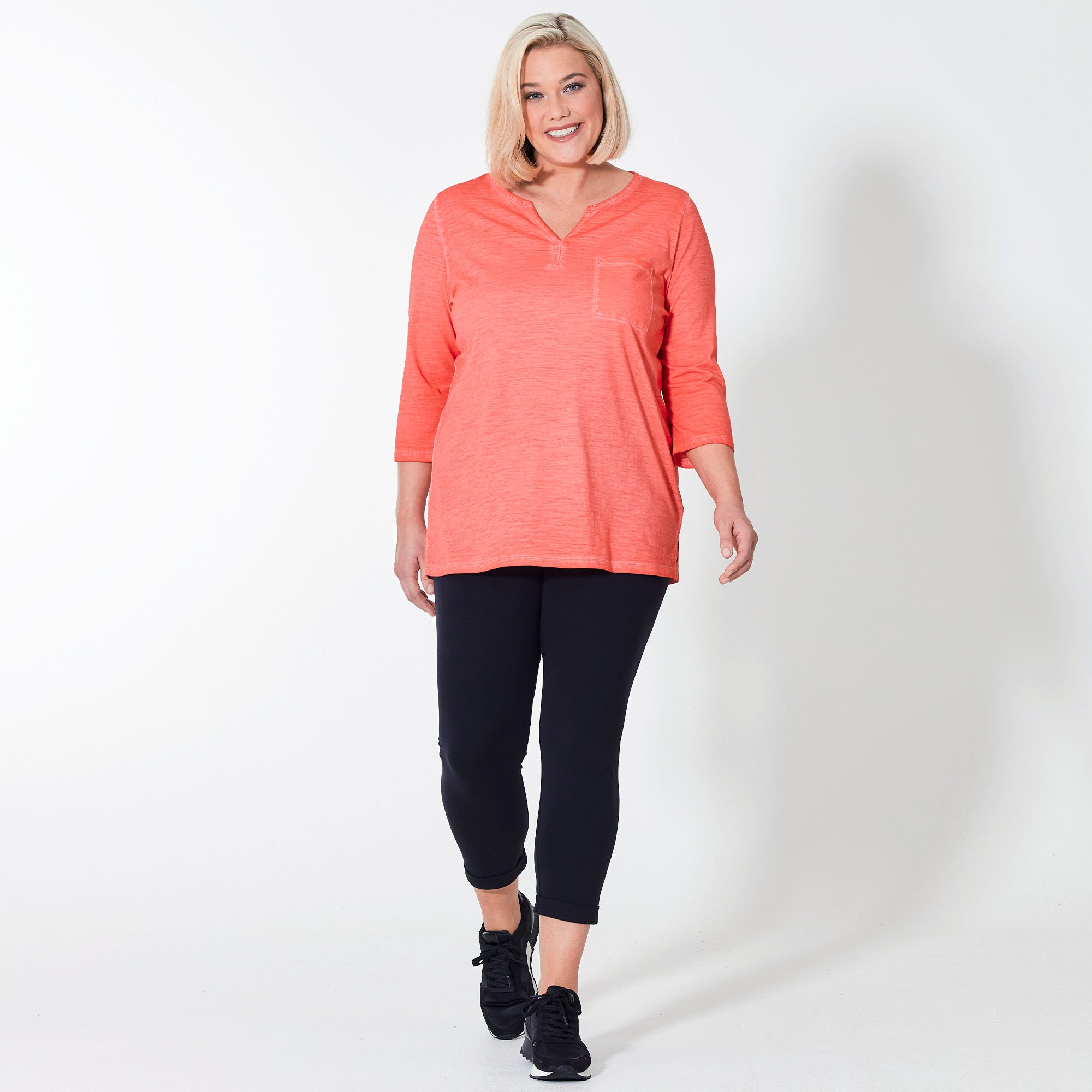 Damen-Leggings mit Beinumschlag, große Größen
