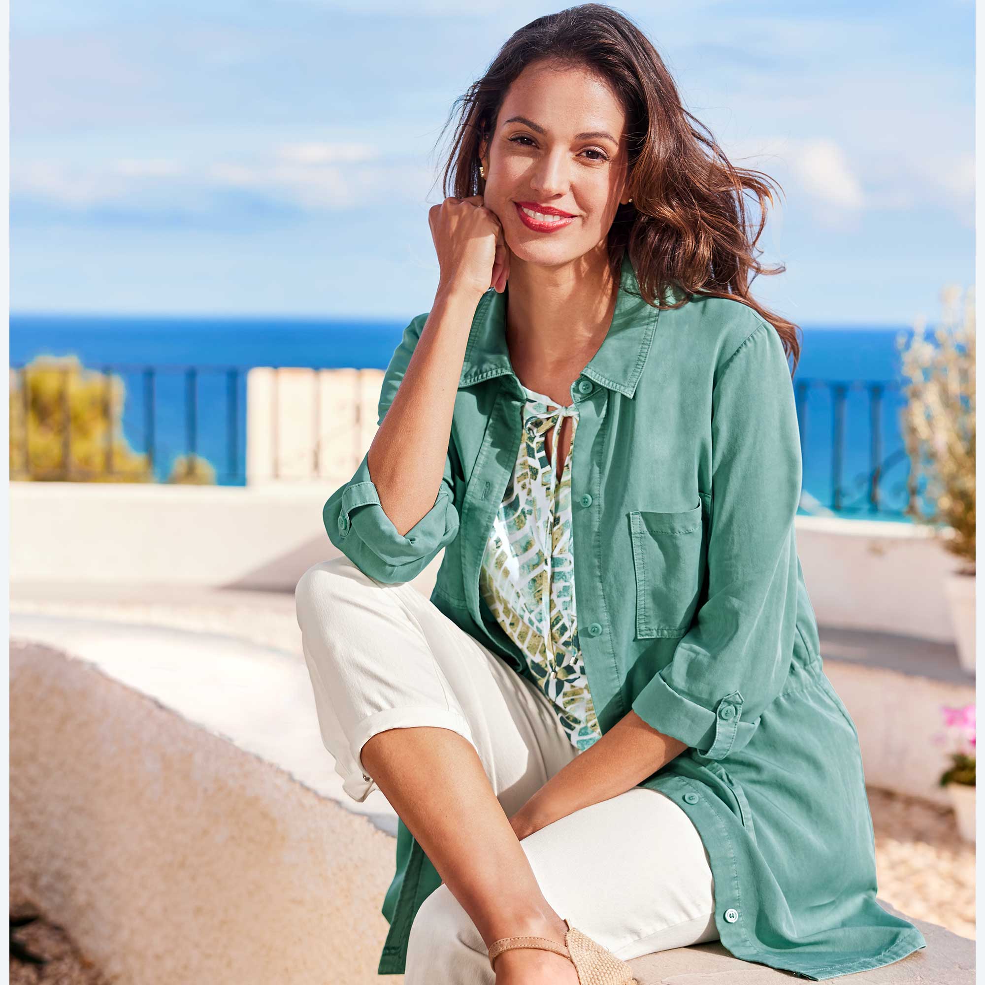 Damen-Bluse mit Bindeband
