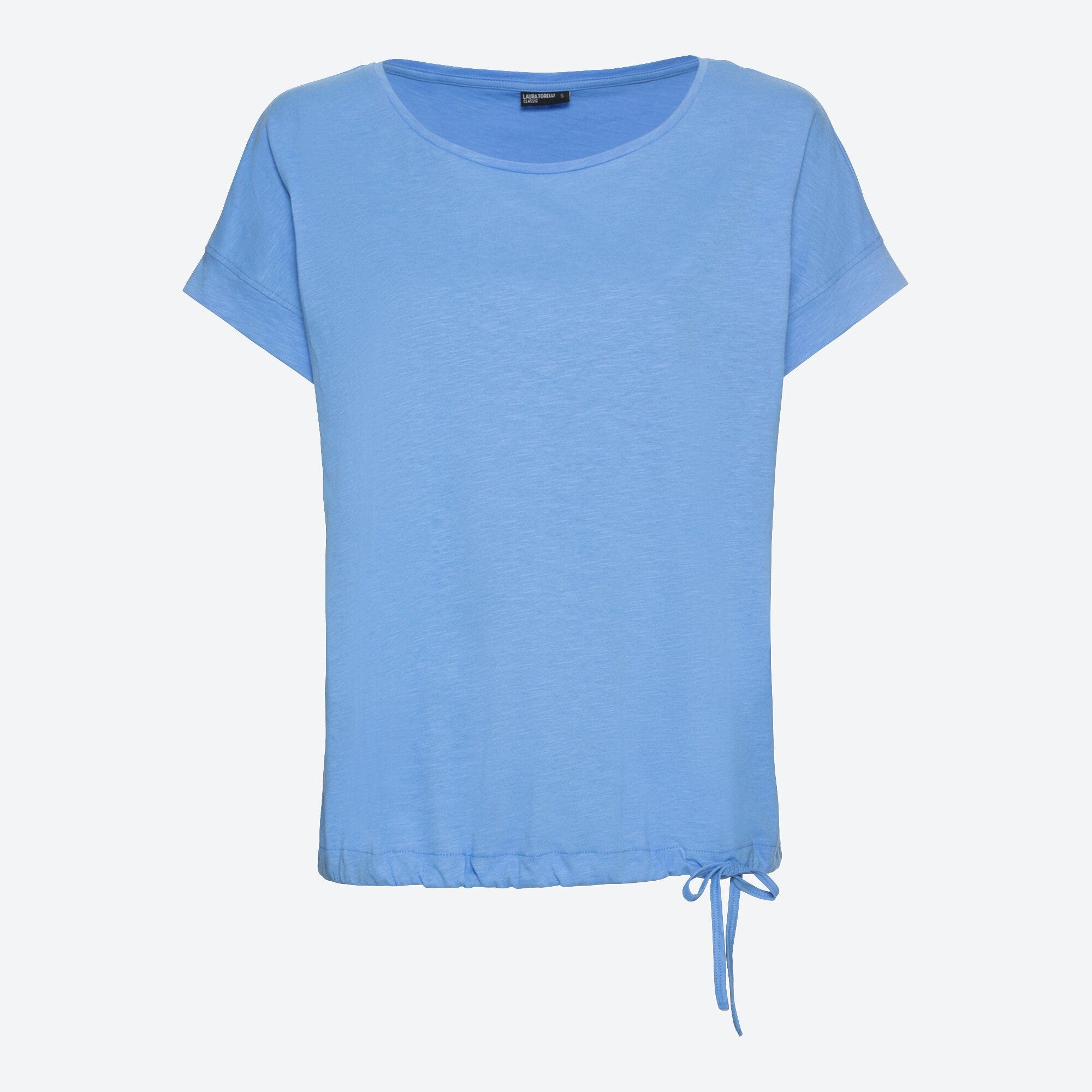 Damen-T-Shirt mit Tunnelzug am Saum