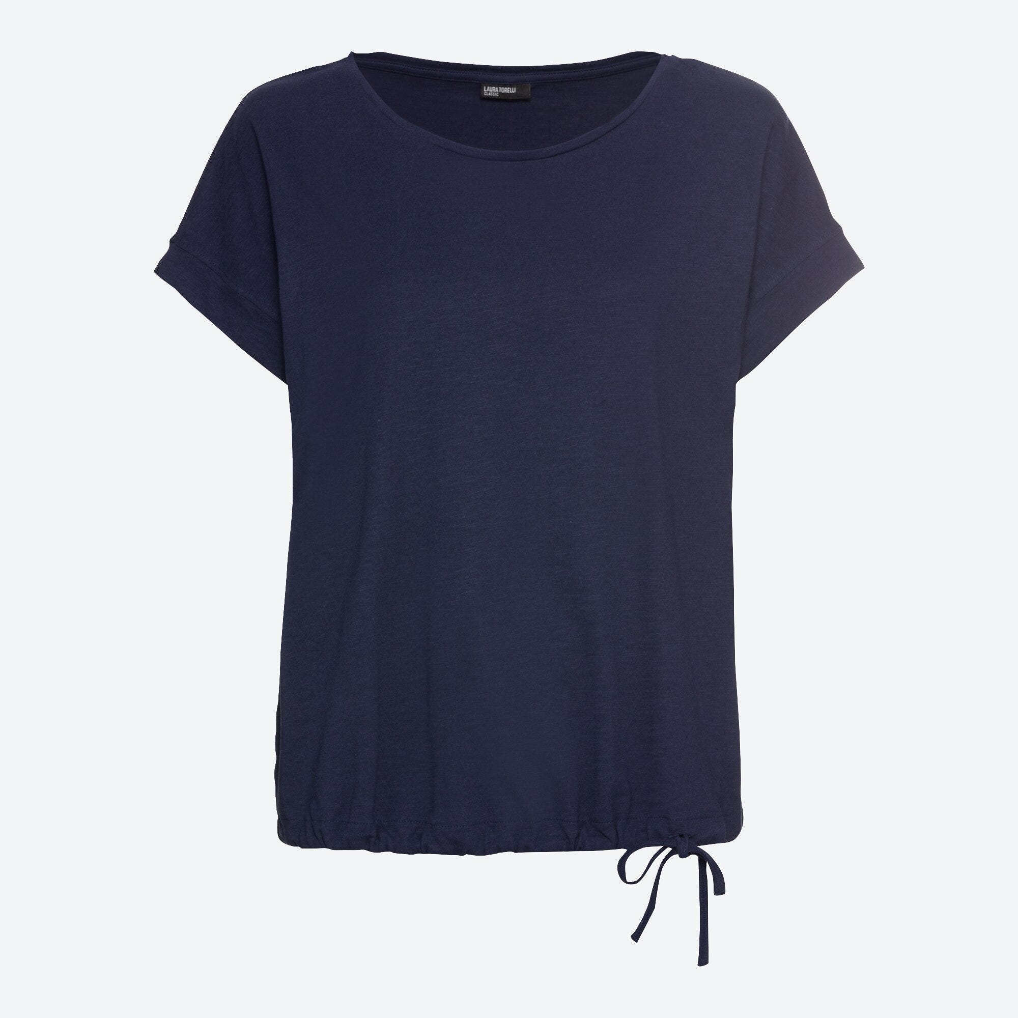 Damen-T-Shirt mit Tunnelzug am Saum