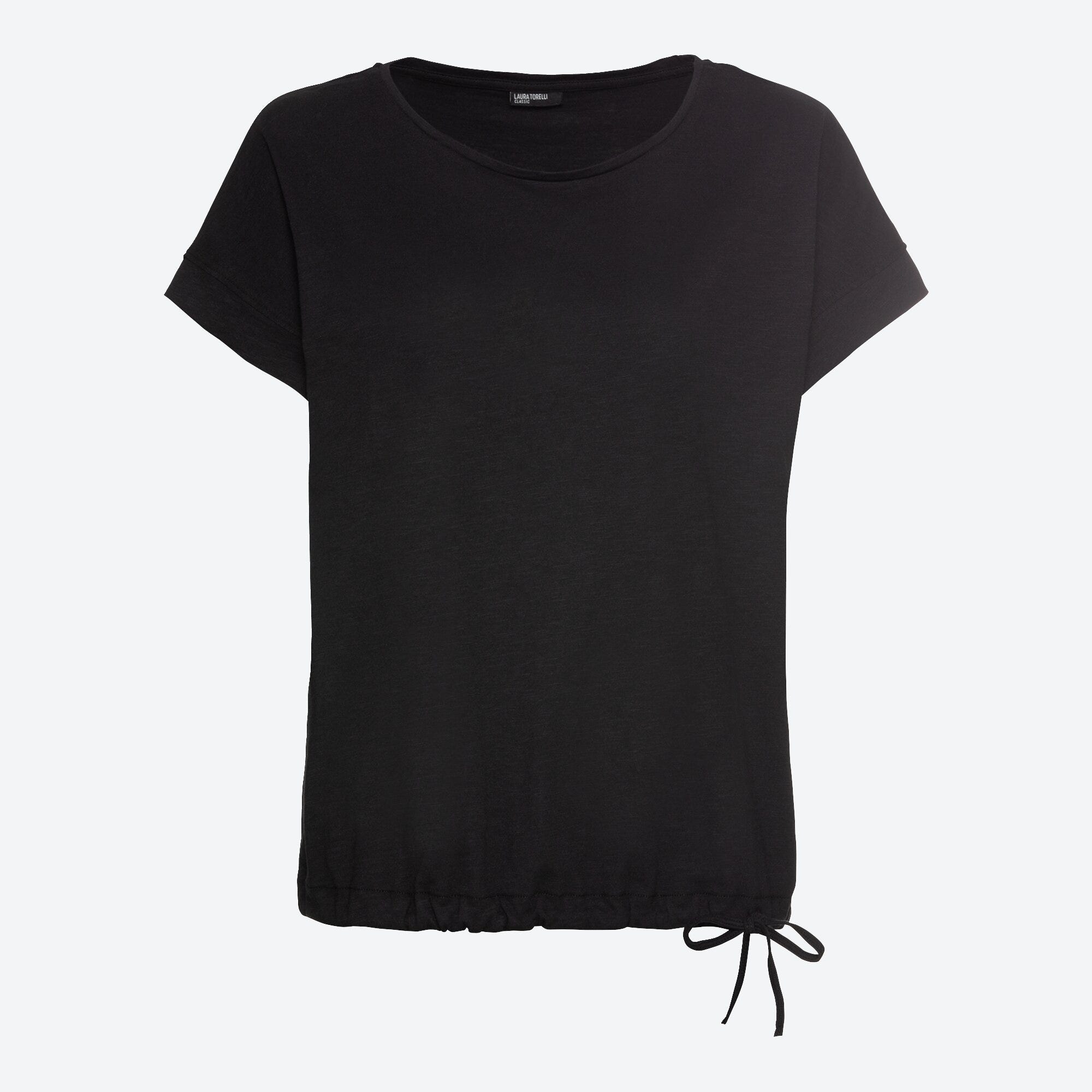 Damen-T-Shirt mit Tunnelzug am Saum