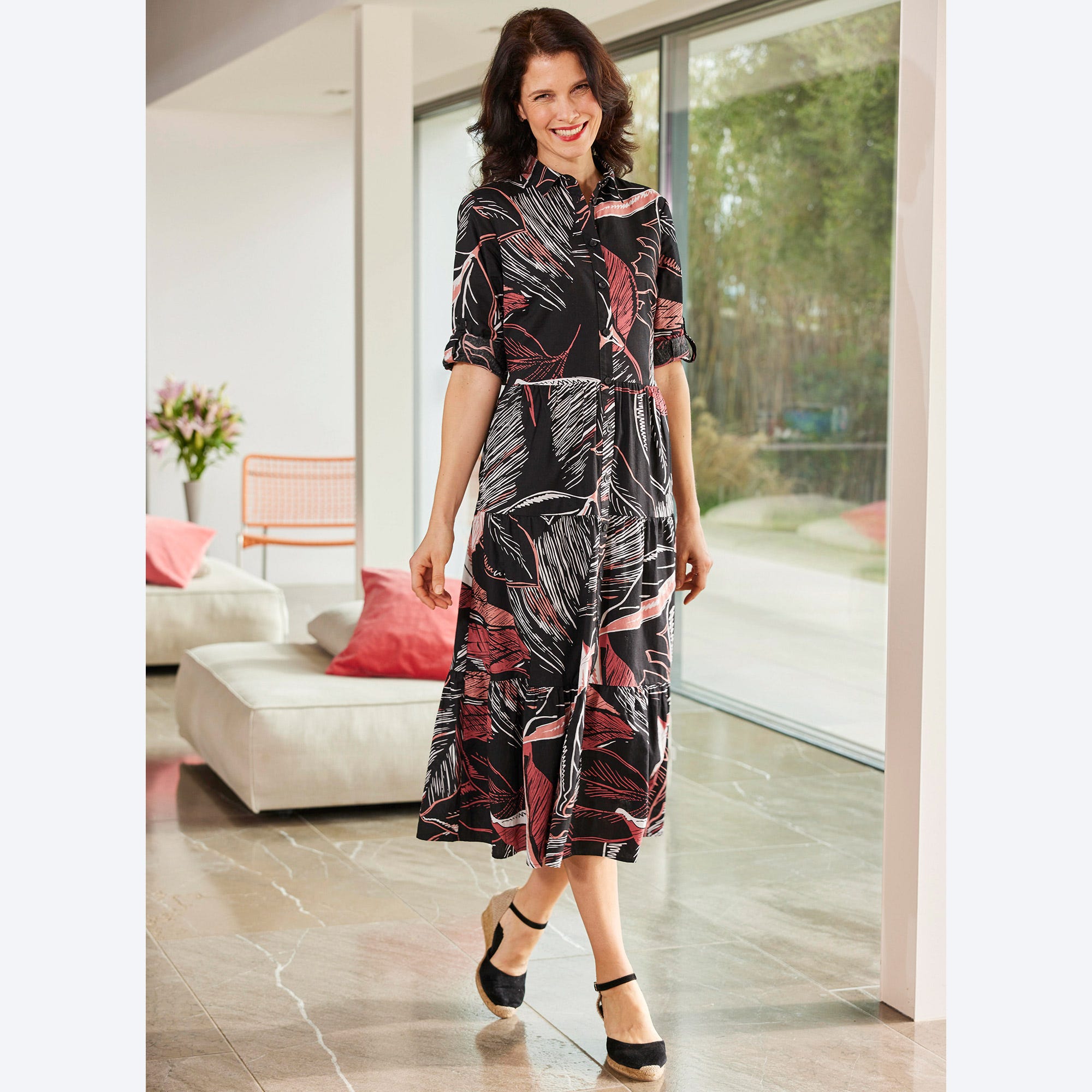 Damen-Kleid aus Popeline-Gewebe