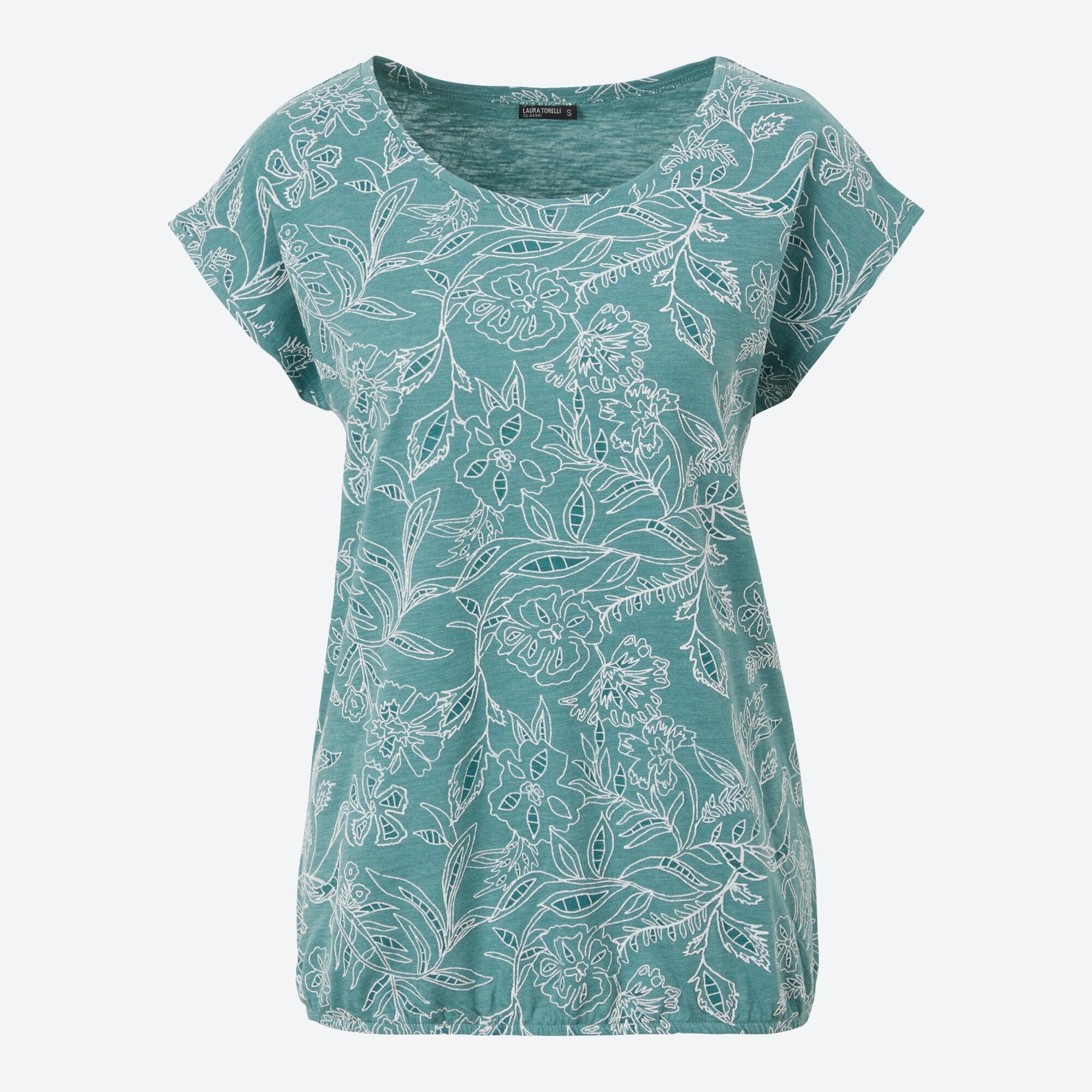 Damen-T-Shirt mit elastischem Saum