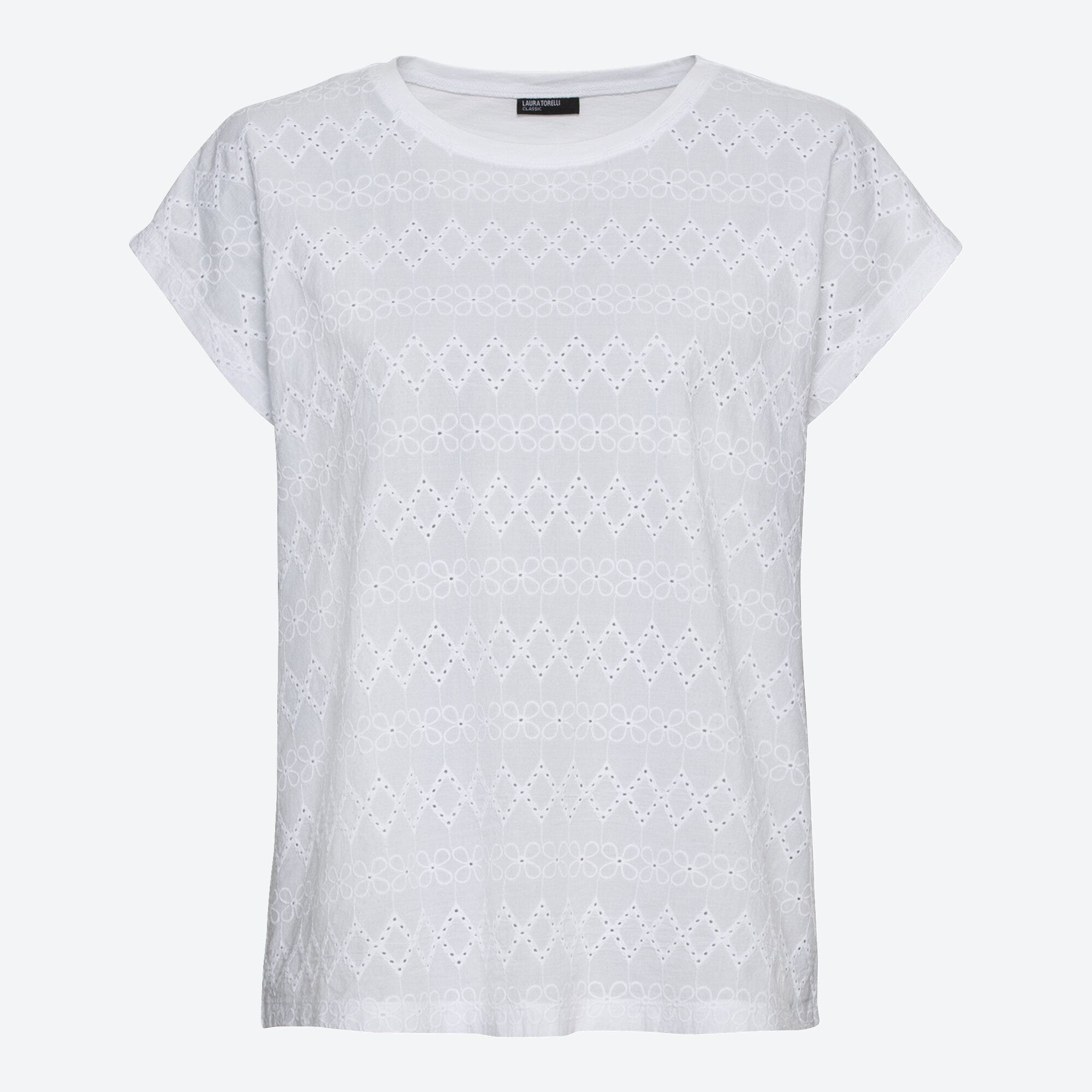 Damen-T-Shirt mit Stickerei-Muster