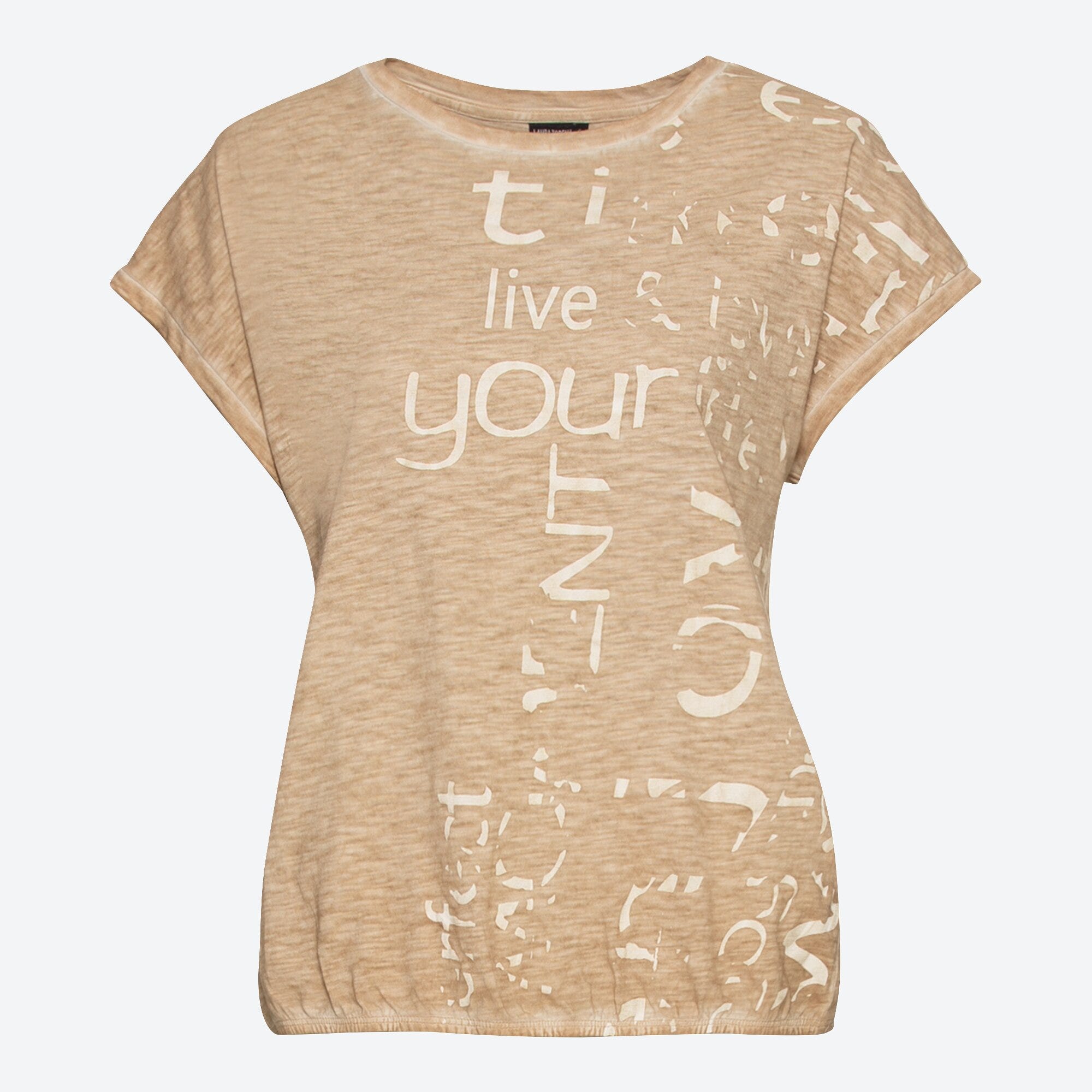 Damen-T-Shirt in Oil-Washed-Optik
