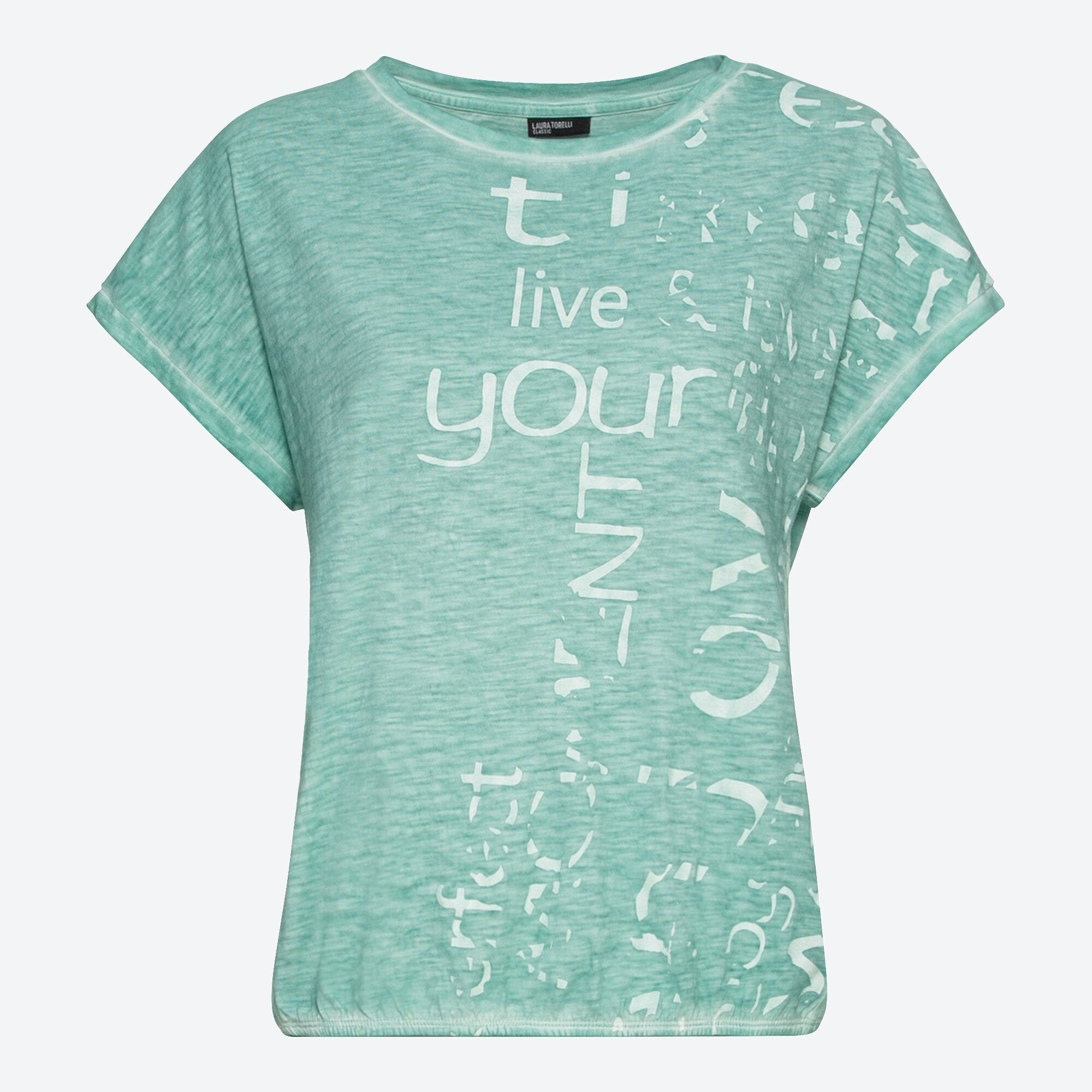 Damen-T-Shirt in Oil-Washed-Optik