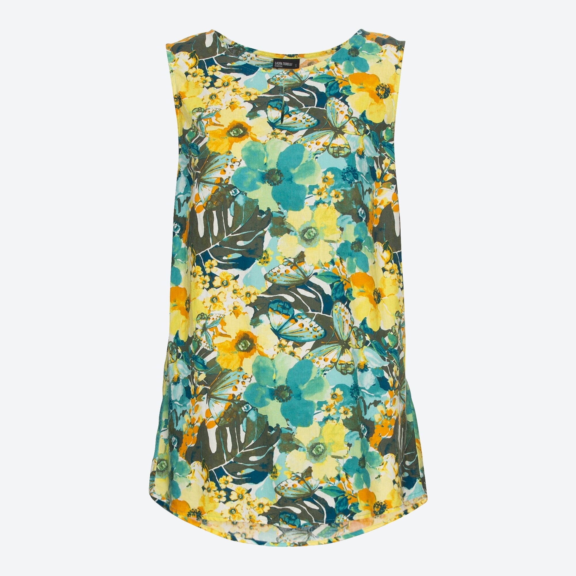 Damen-Bluse mit Leinen