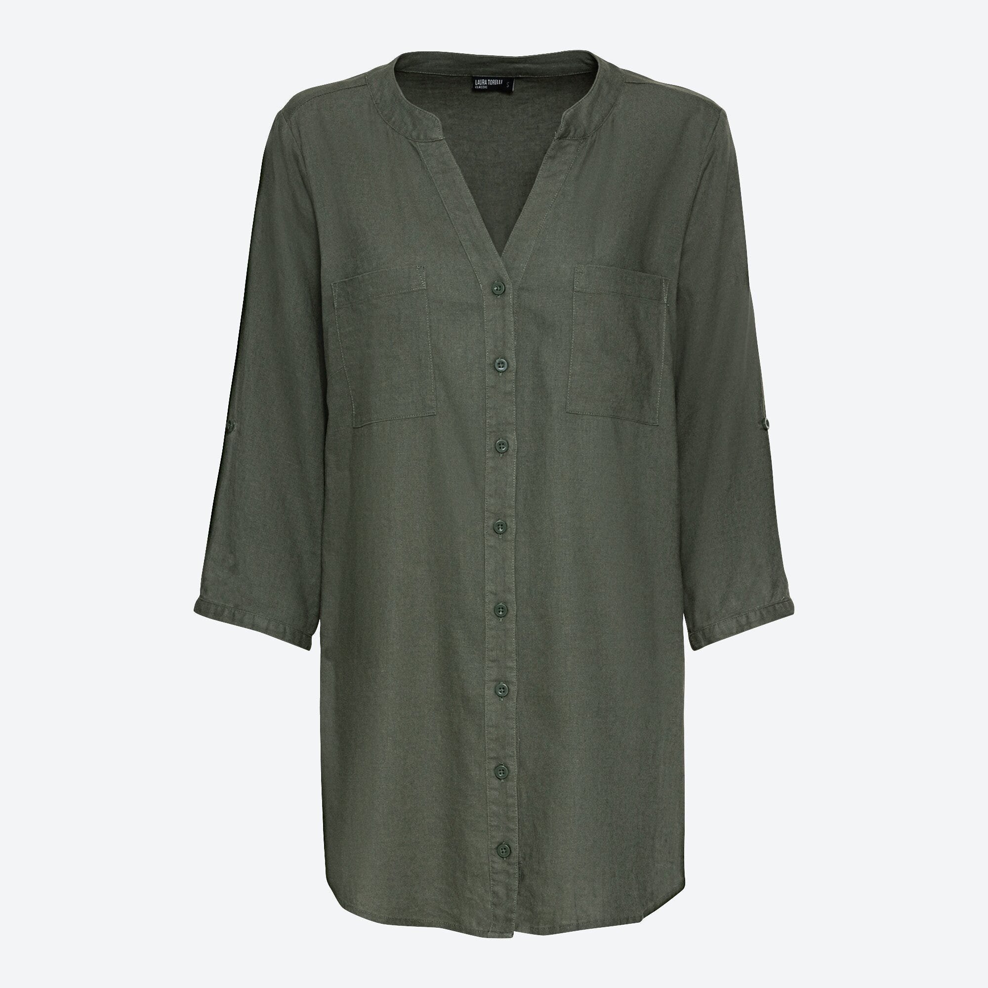 Damen-Bluse mit Leinen