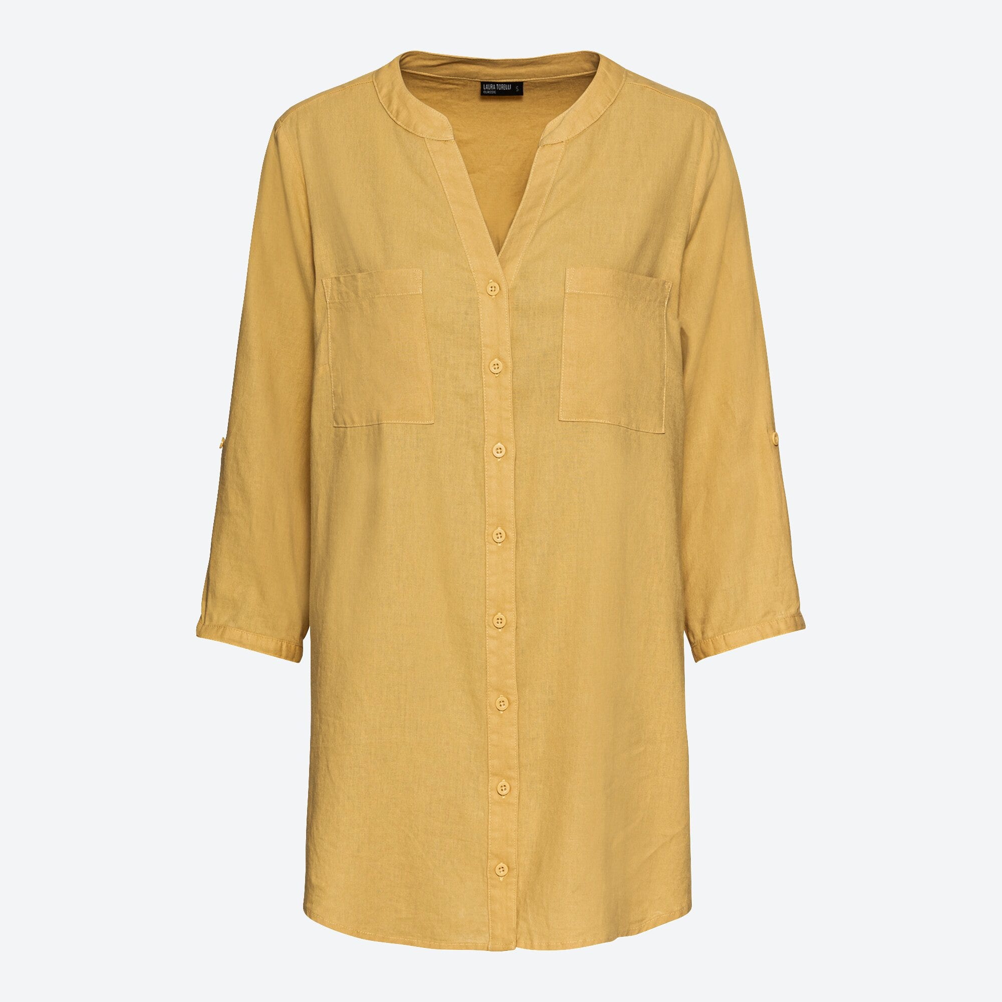 Damen-Bluse mit Leinen