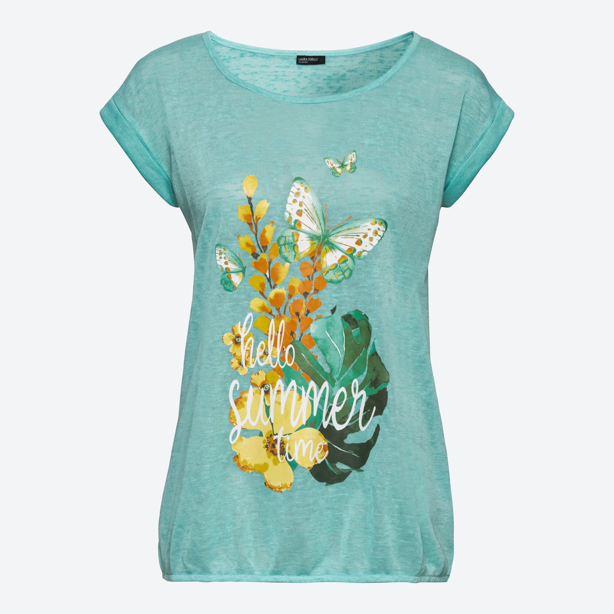 Damen-T-Shirt in Leinenoptik