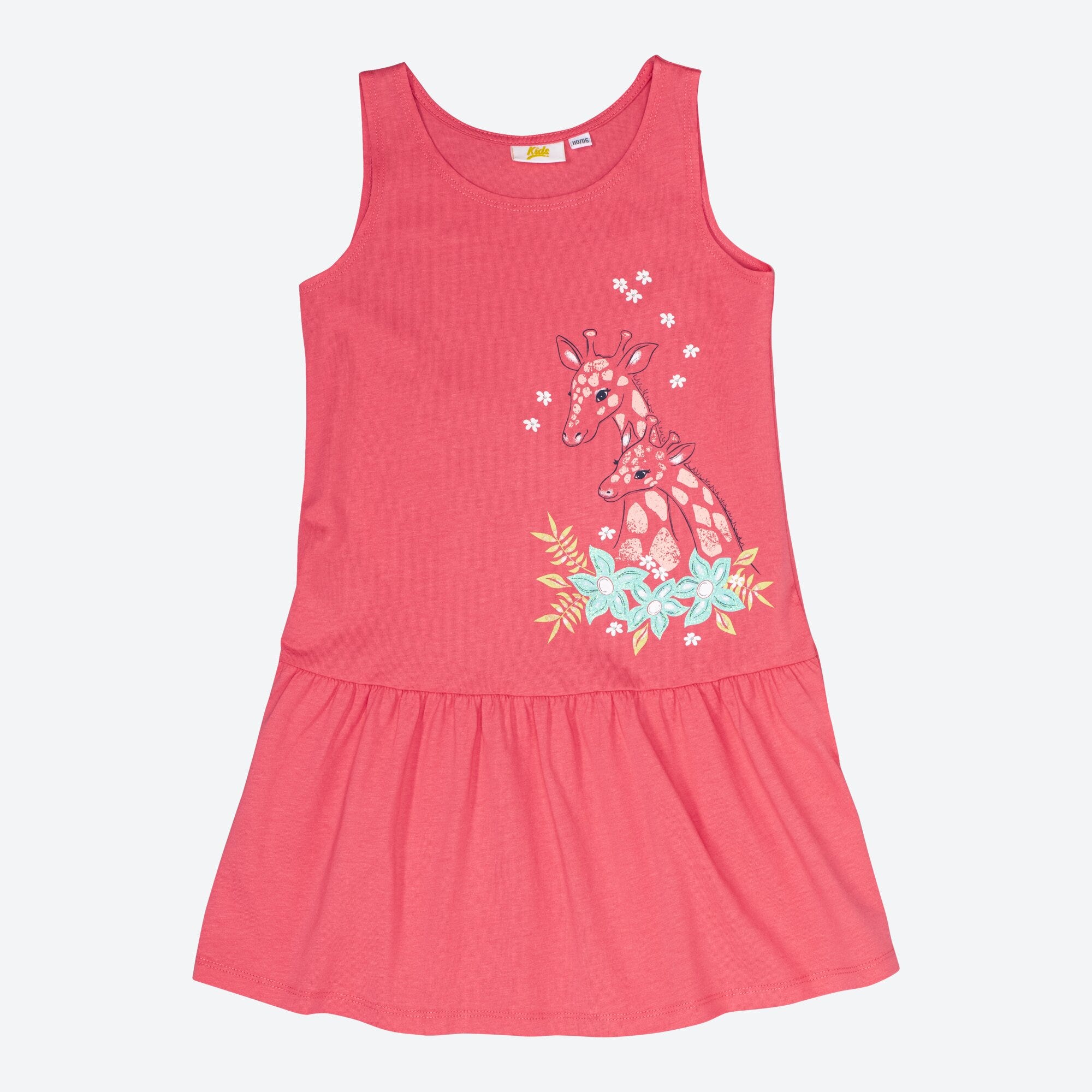 Kinder-Mädchen-Kleid mit Giraffen-Motiv