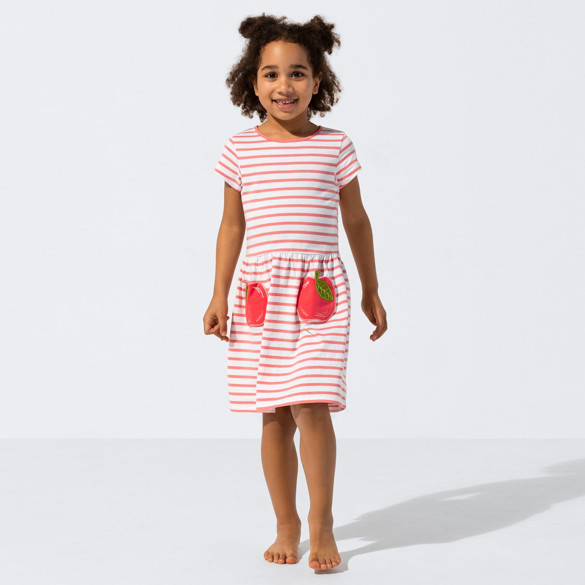Mädchen-Kleid mit Apfel-Taschen