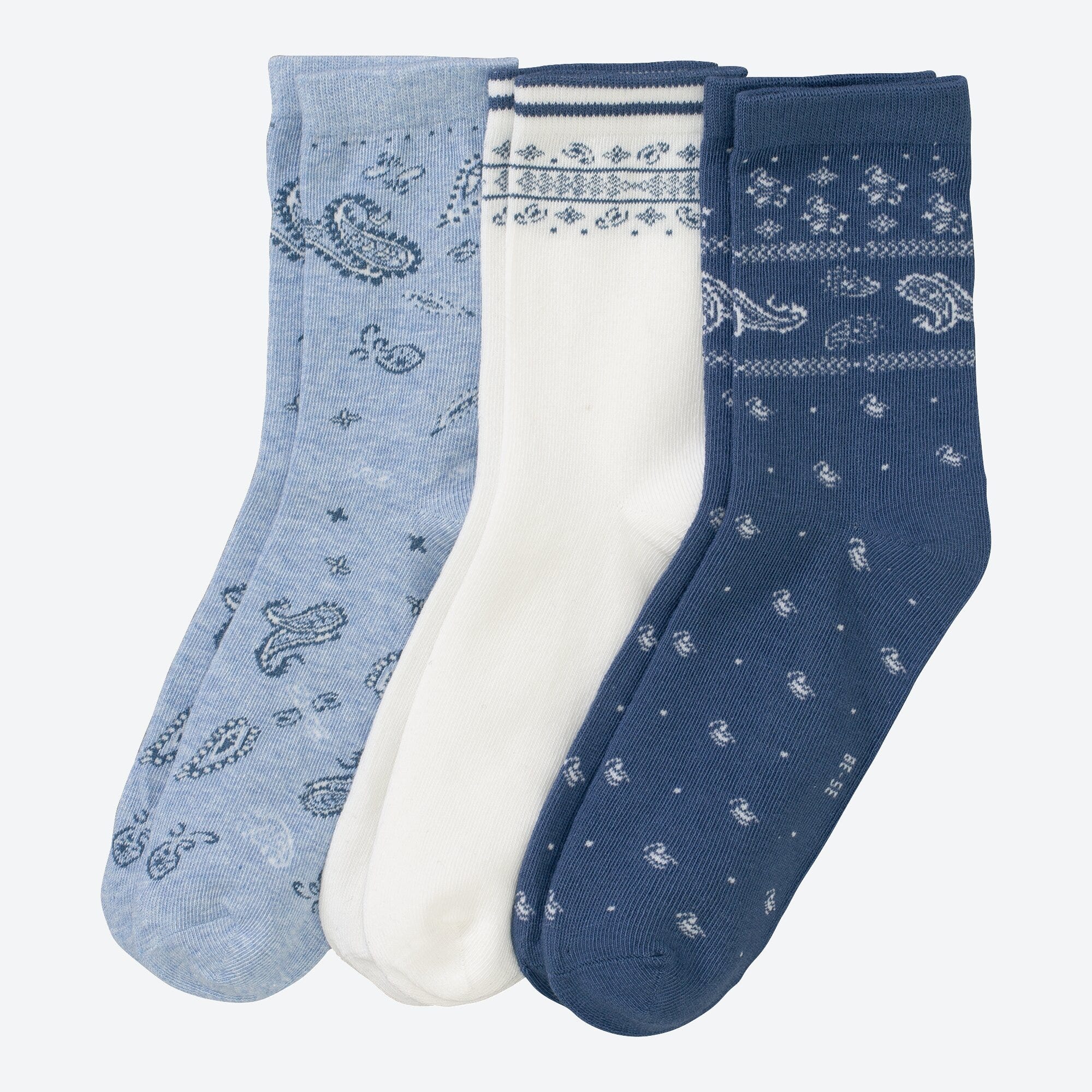Damen-Socken mit Muster, 3er-Pack