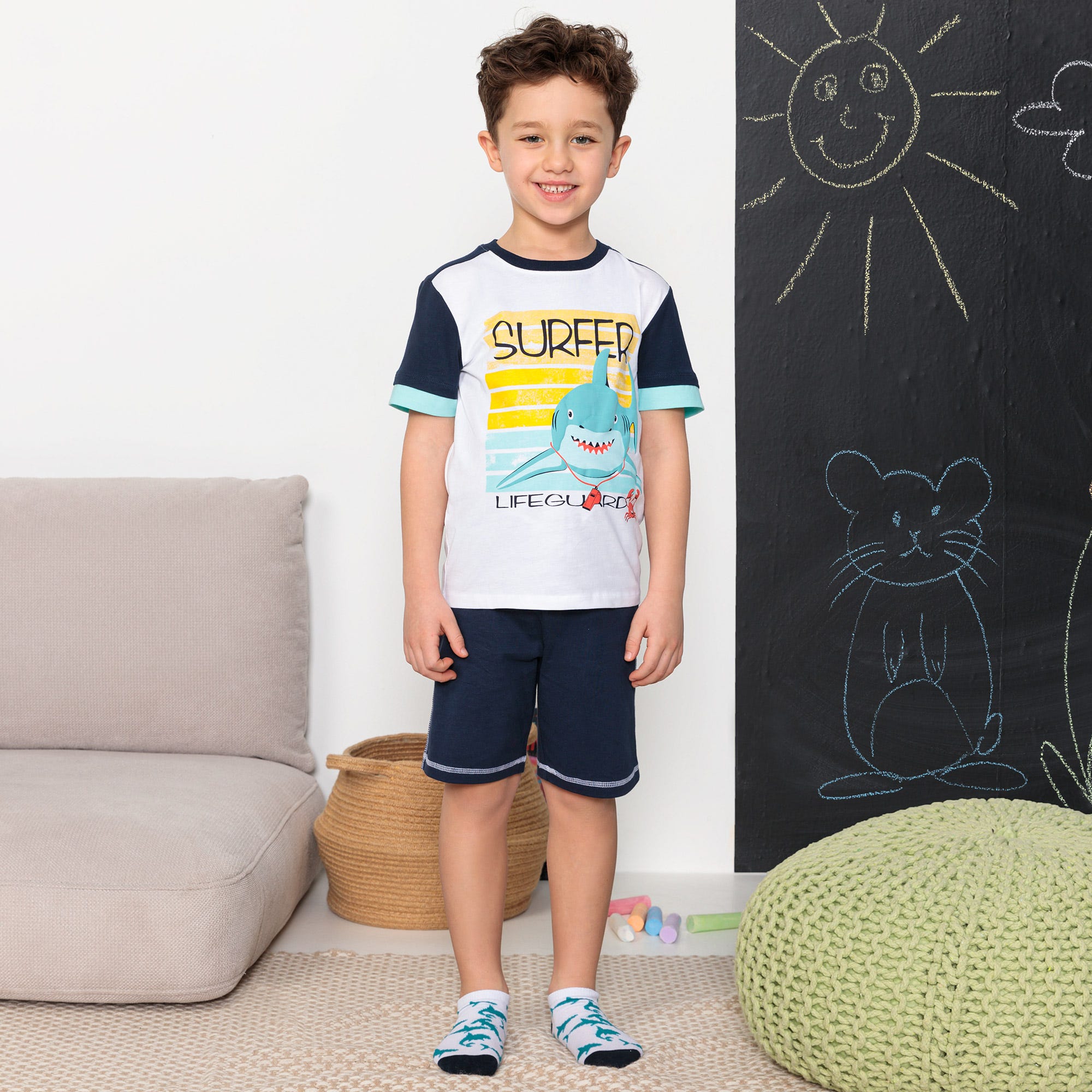 Jungen-Bermudas mit Ziernähten