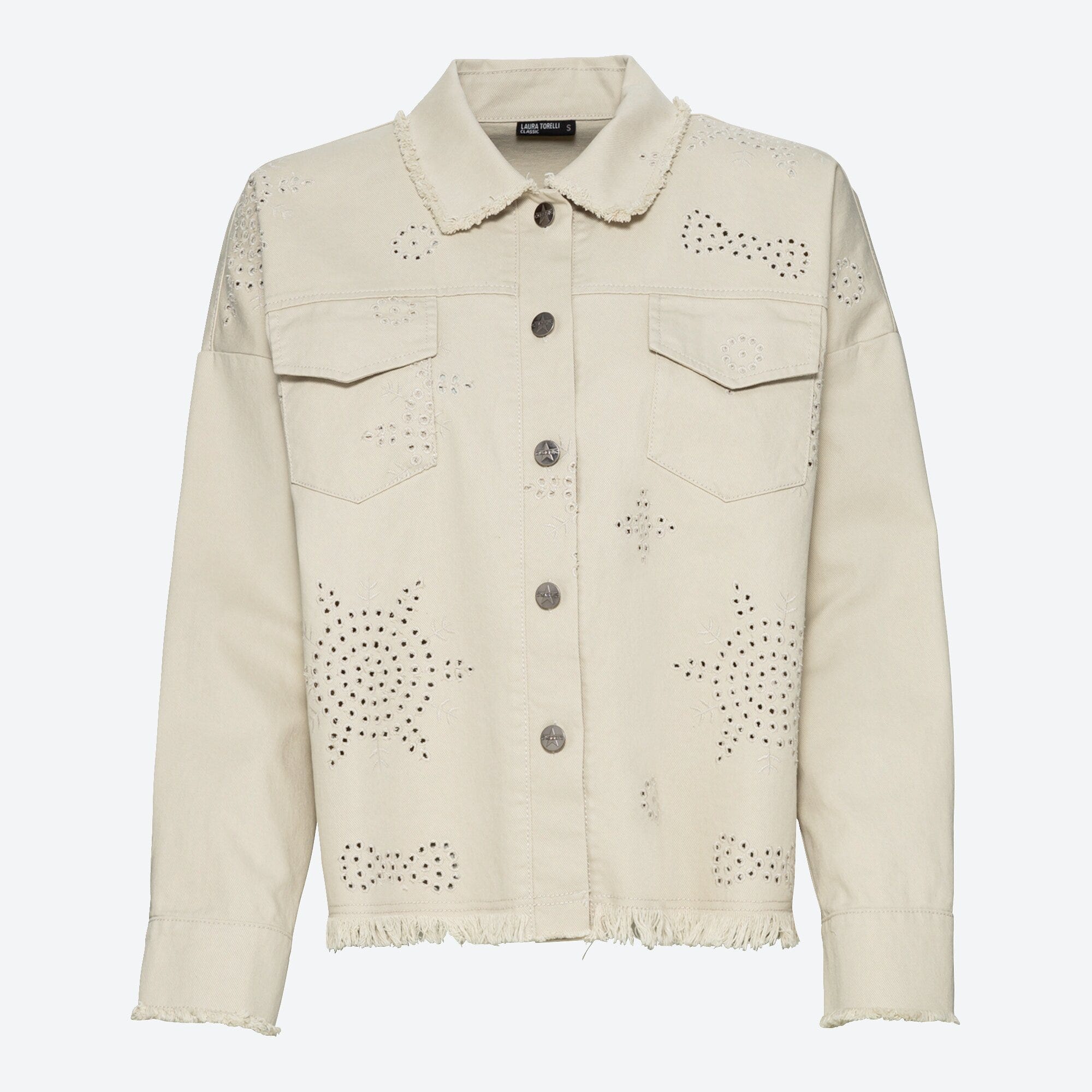 Damen-Blazer mit Loch-Stickerei