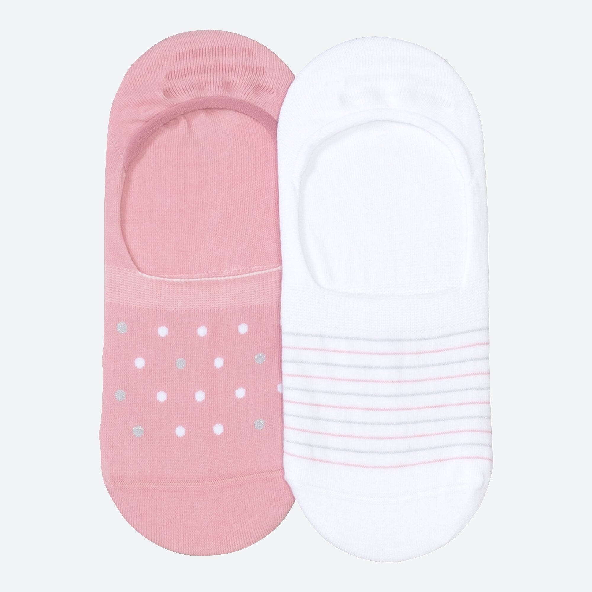 Damen-Füßlinge mit Silikon-Streifen, 2er-Pack