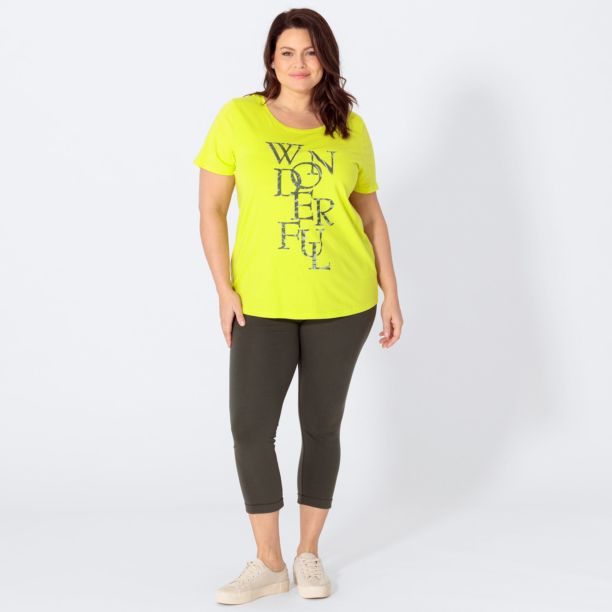 Damen-Leggings mit Beinumschlag, große Größen