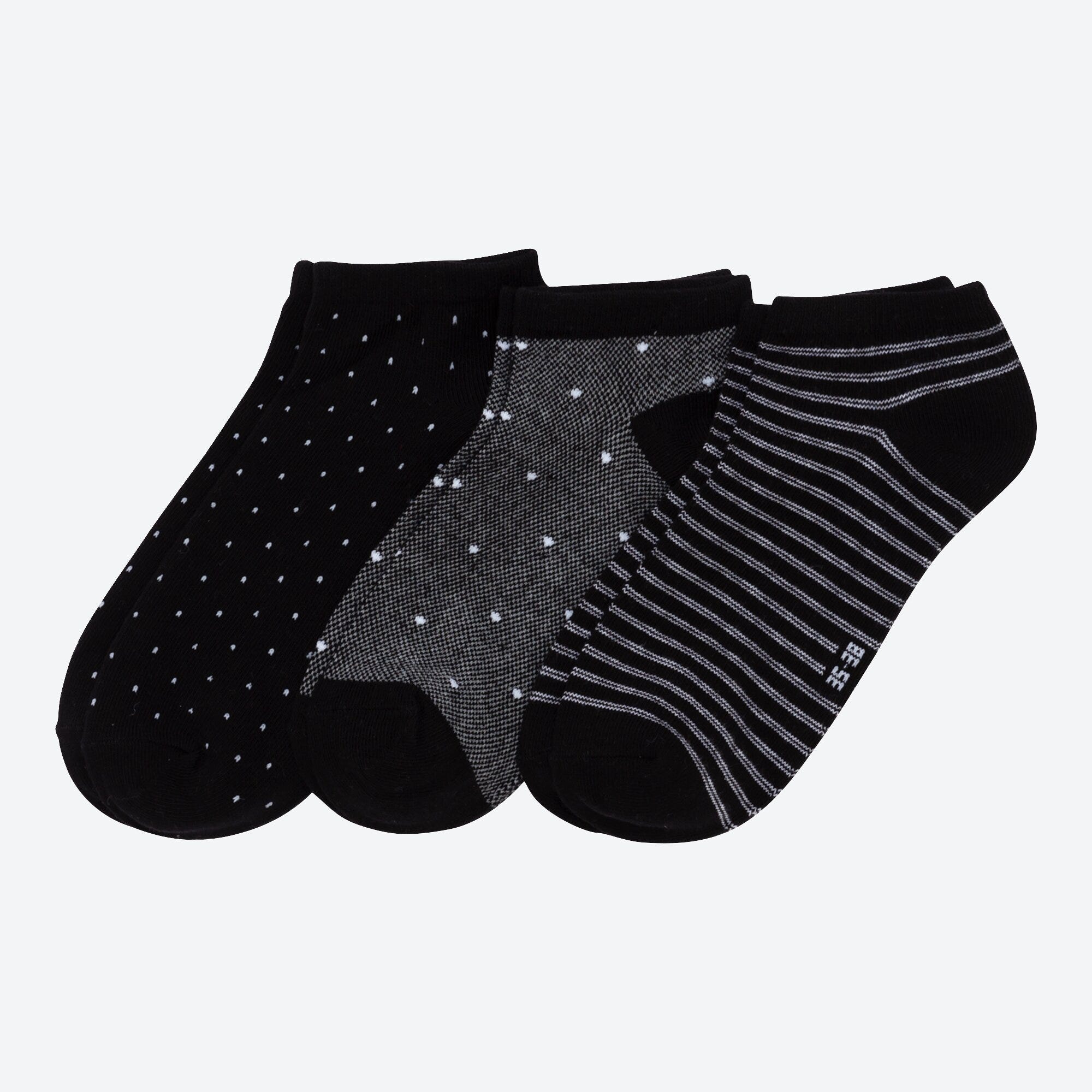 Damen-Sneaker-Socken mit Trend-Muster, 3er-Pack