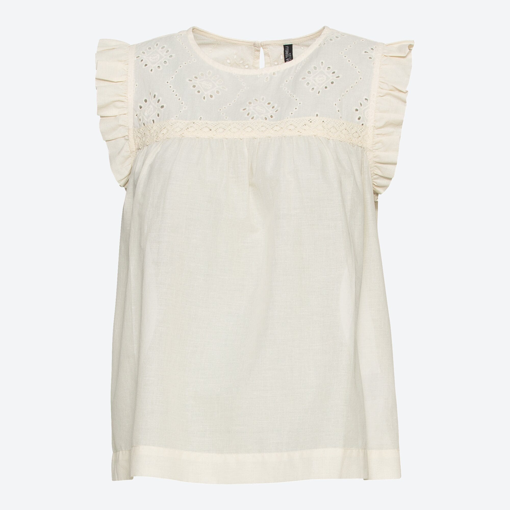 Damen-Bluse mit Spitze und Stickerei