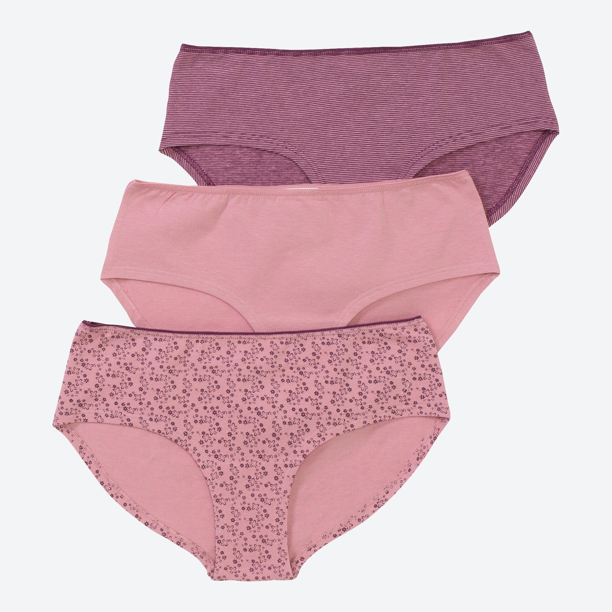 Damen-Panty mit Blümchen-Muster, 3er-Pack