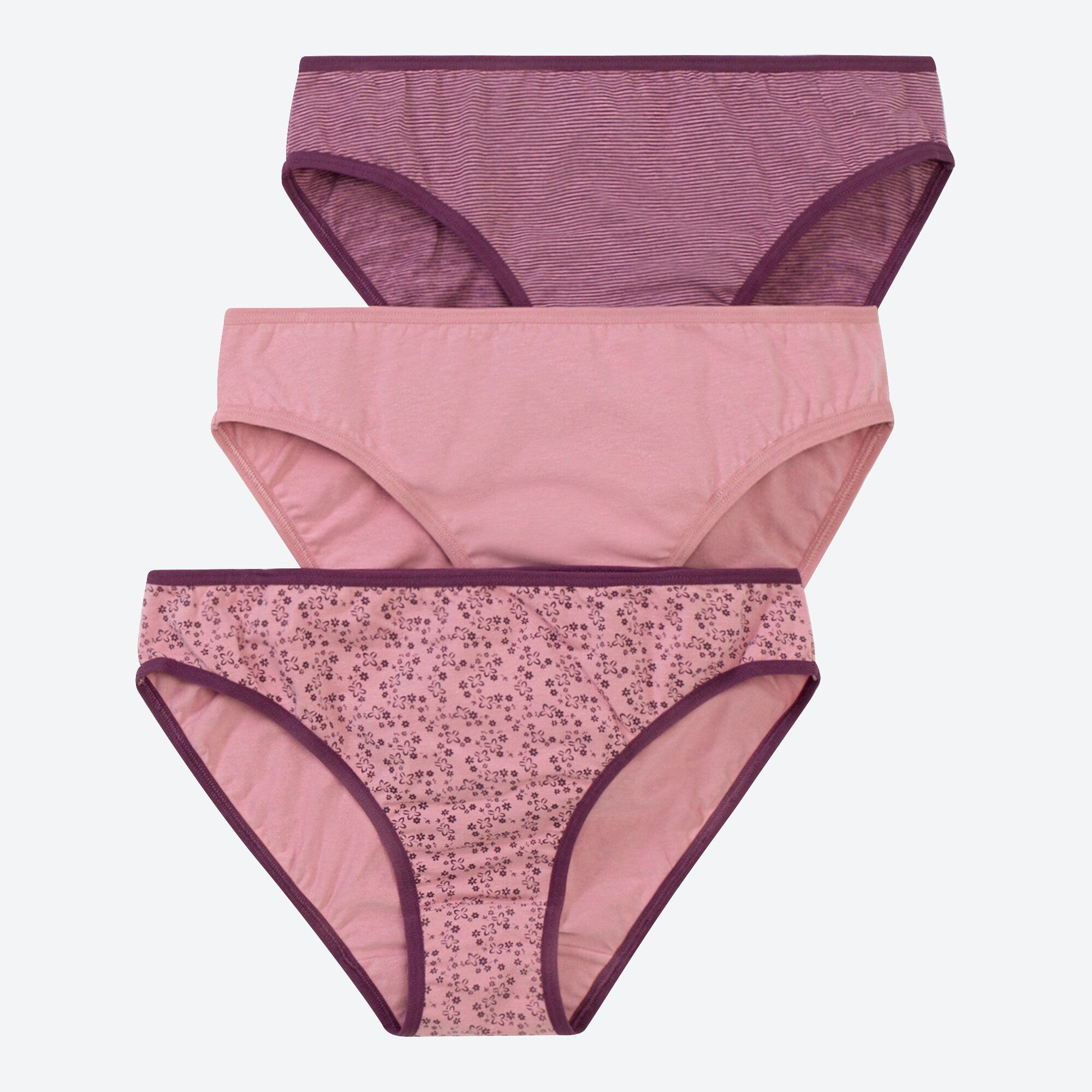 Damen-Minislip mit Blümchen-Muster, 3er-Pack