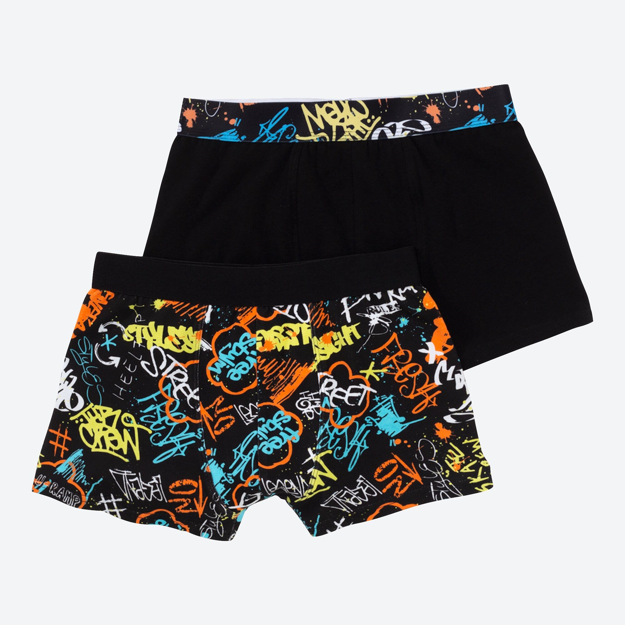 Jungen-Retroshorts mit Graffiti-Muster, 2er-Pack