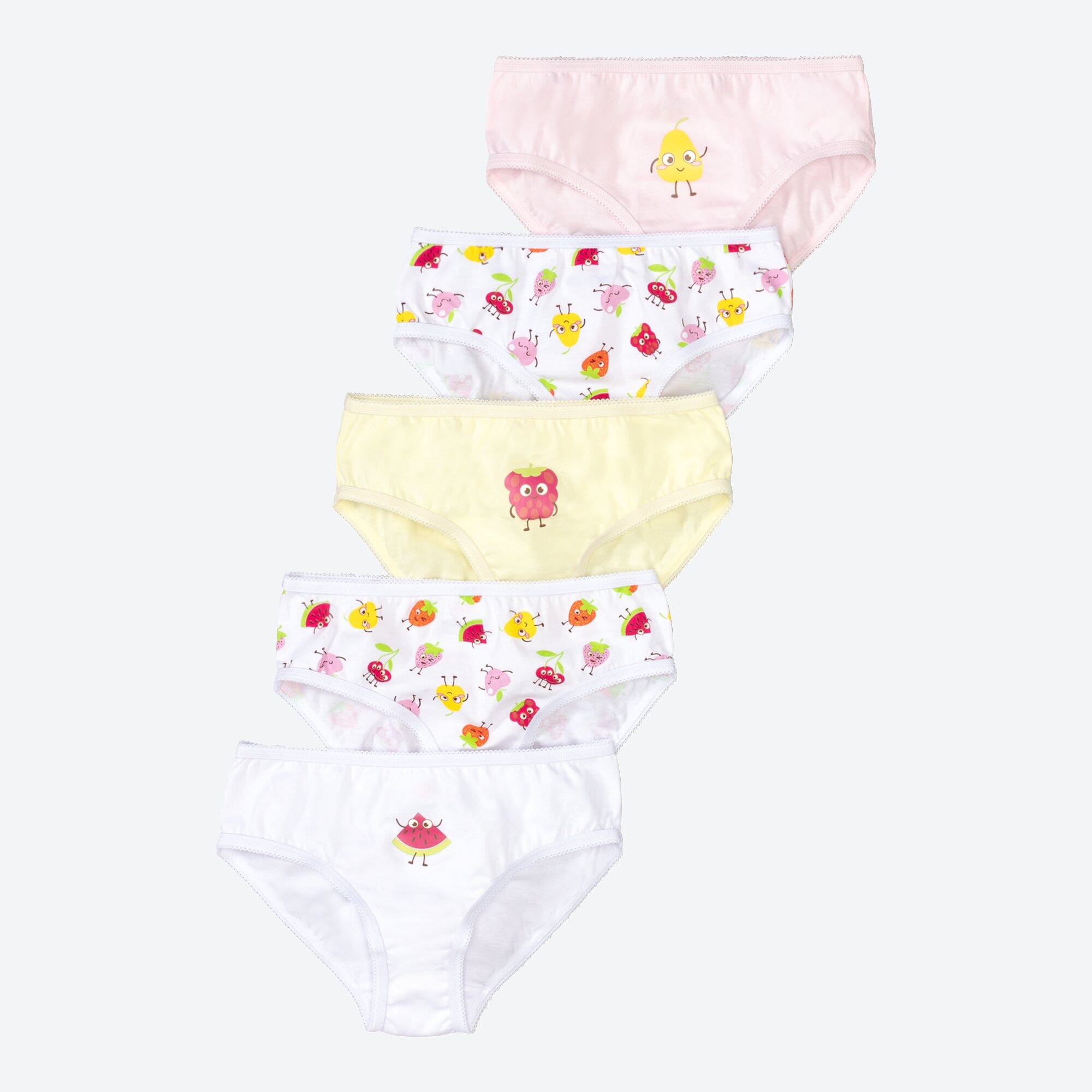 Mädchen-Slip mit Früchte-Muster, 5er-Pack