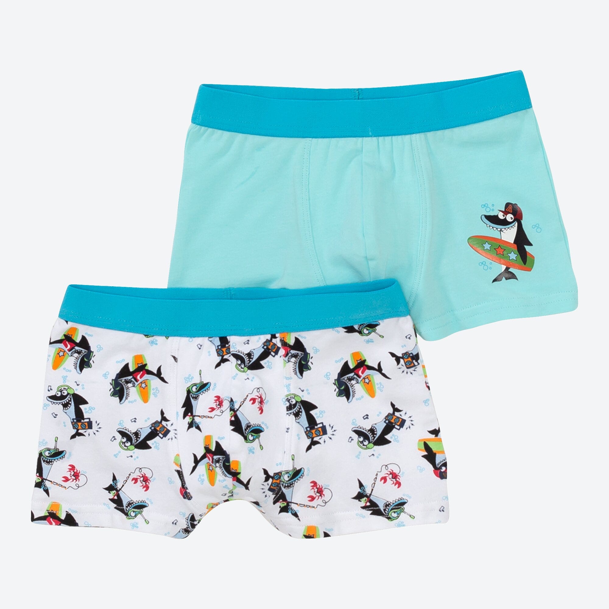 Jungen-Retroshorts mit Hai-Muster, 2er-Pack