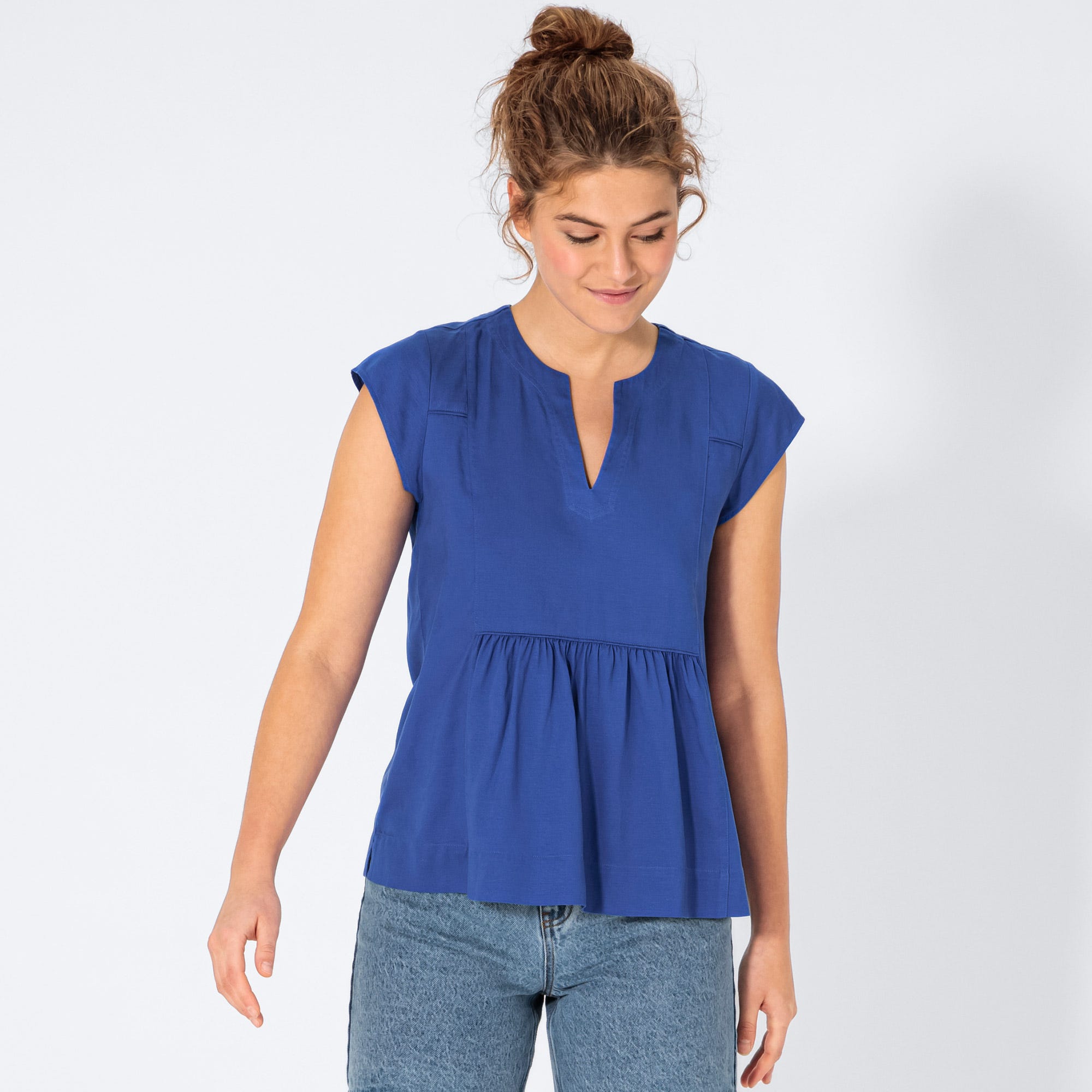 Damen-Bluse mit Raffungen