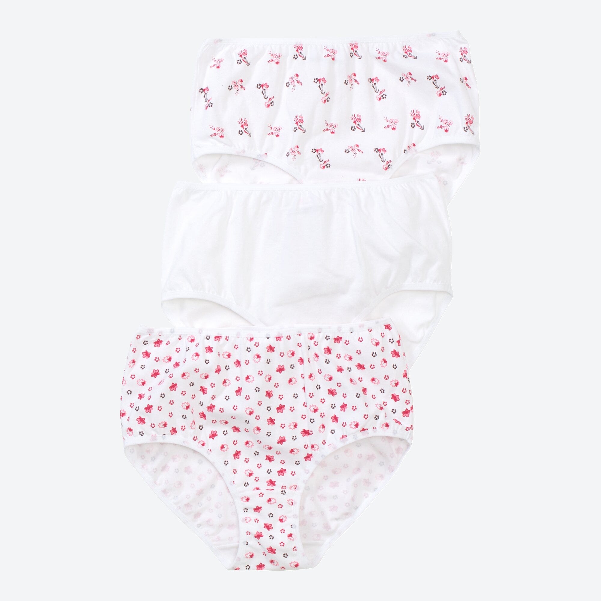 Damen-Taillenslip mit Blümchen-Muster, 3er-Pack