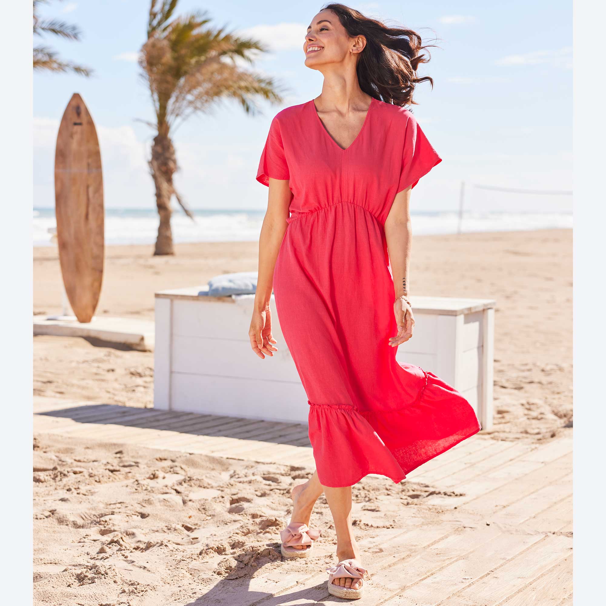 Damen-Kleid mit elastischer Taille