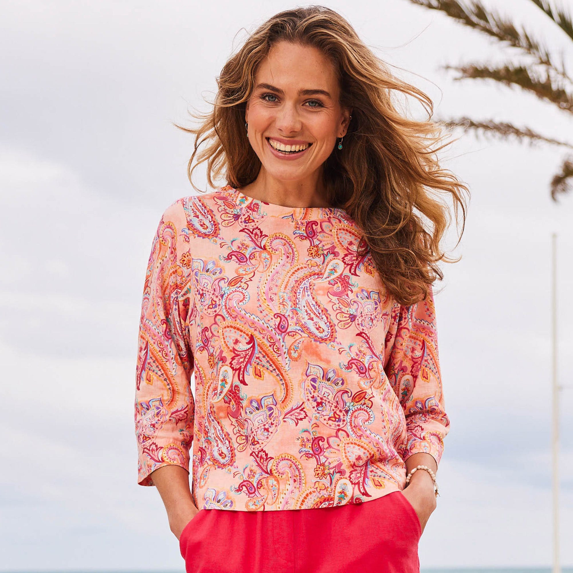 Damen-Bluse mit Paisleymuster